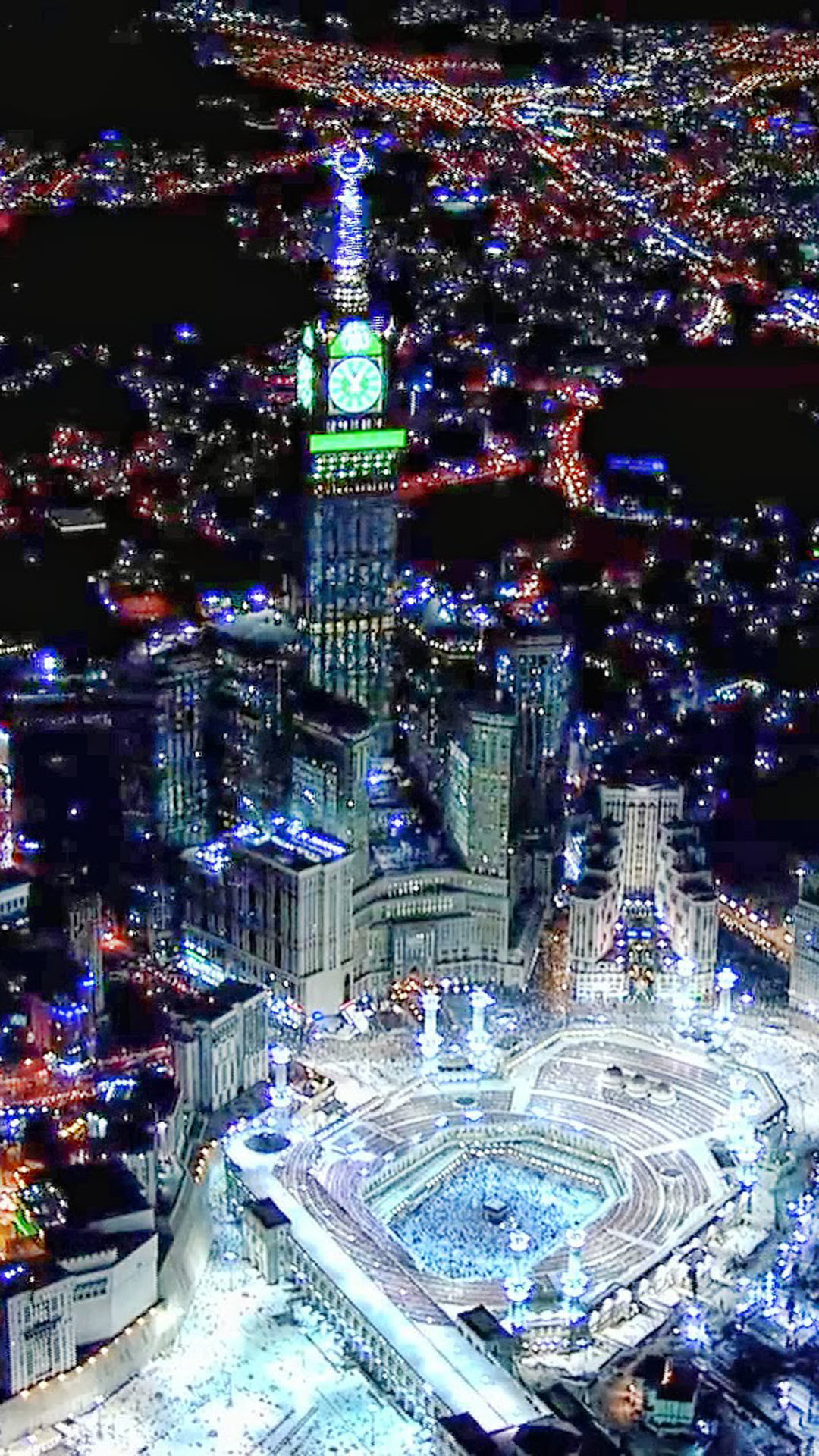 1080x1920 Download Abraj-Al-Bait-Towers-Mecca-At-Night 1080 x 1920 Wallpapers -  4564885 - Islamic Allah God | mobile9