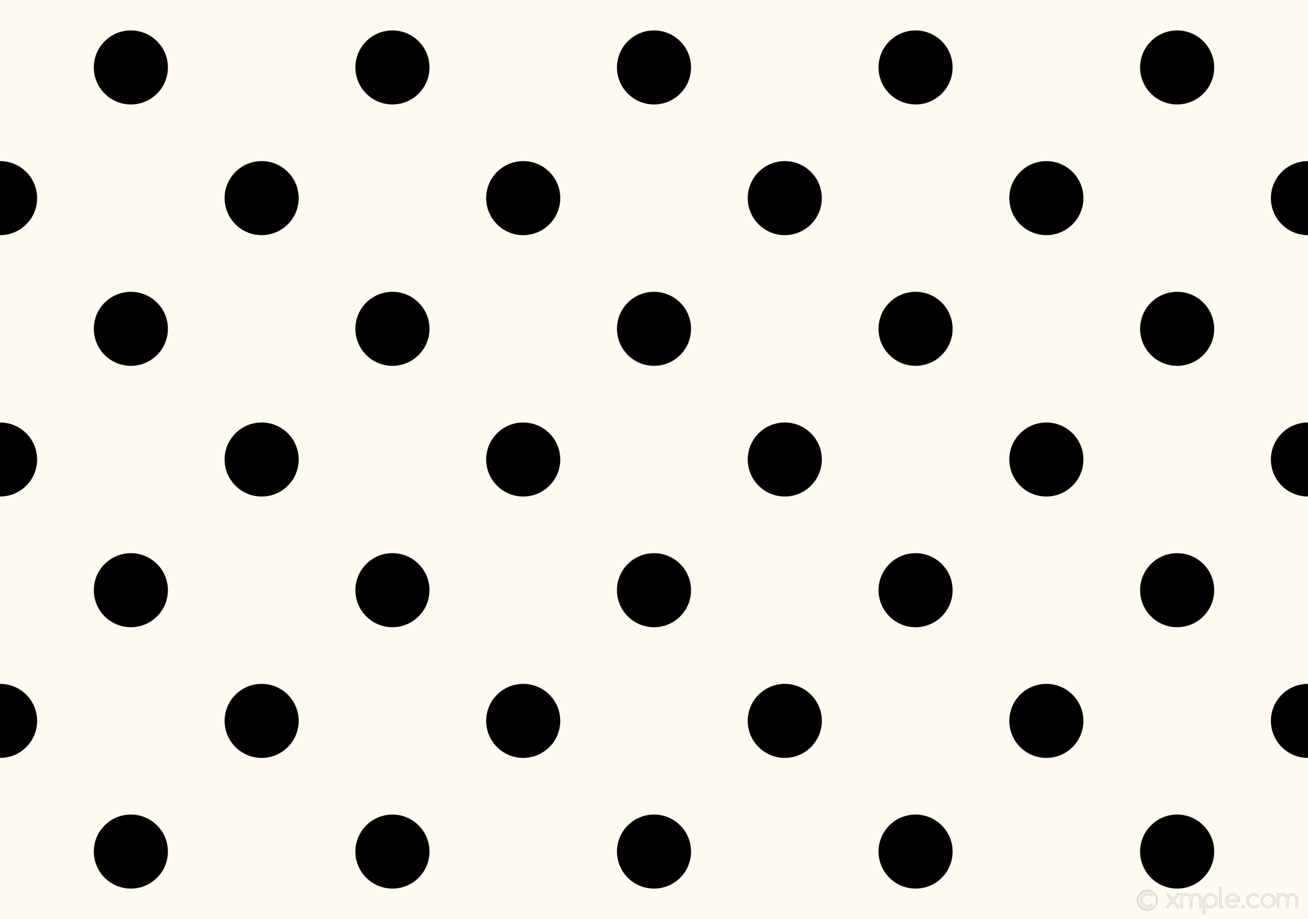 2560x1800 Wallpaper polka dots black white spots #fffaf0 #000000 225Â° 145px 362px