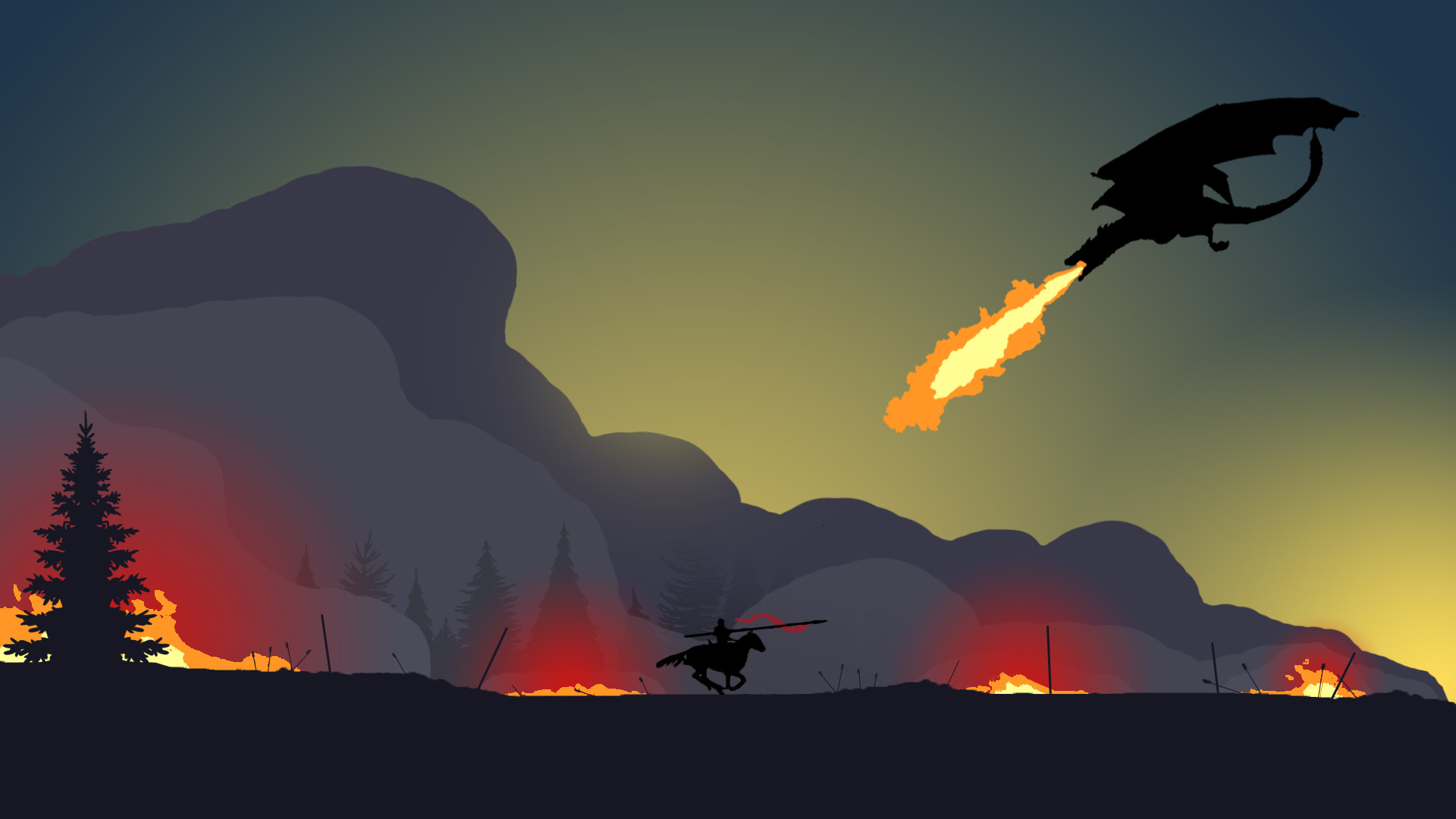 1920x1080 A Flat Wallpaper I Made inspired by 'Field of Fire' (Game of Thrones) ...