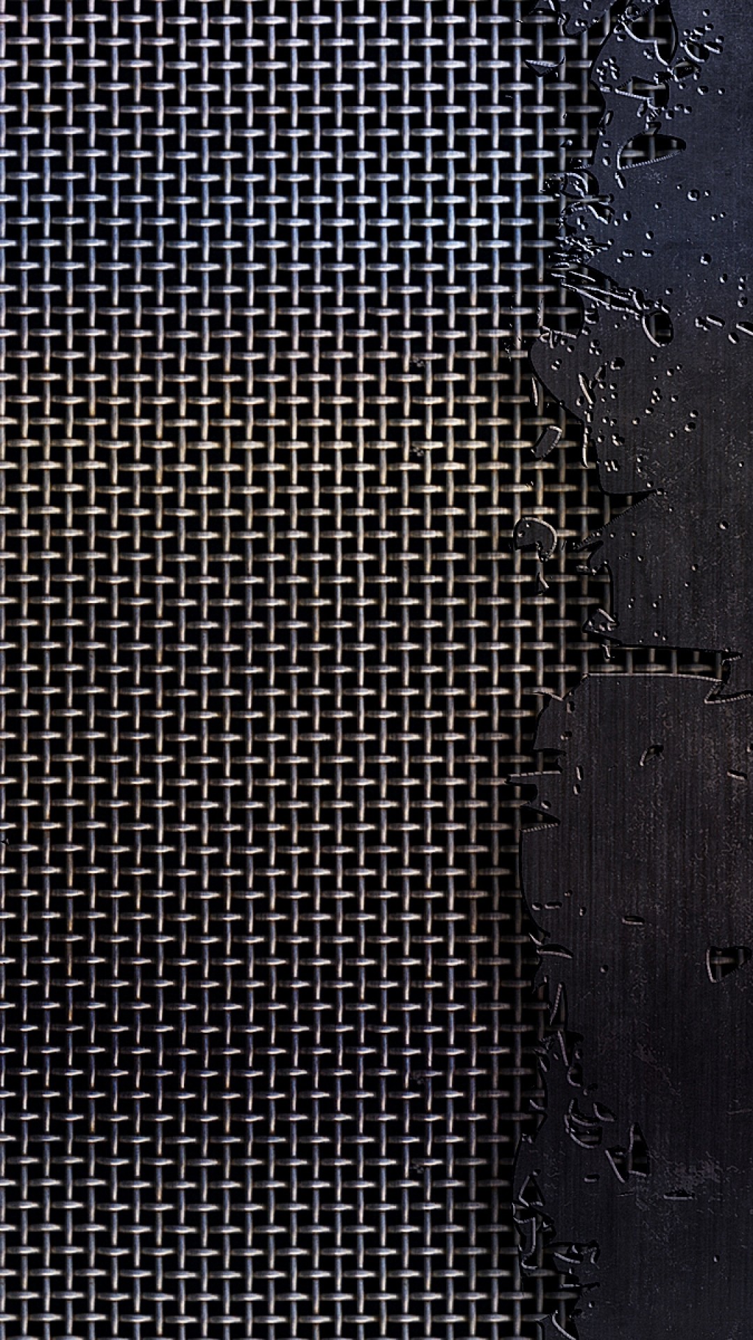 1080x1920  Wallpaper metal, mesh, cracks, scratches, black and white, texture