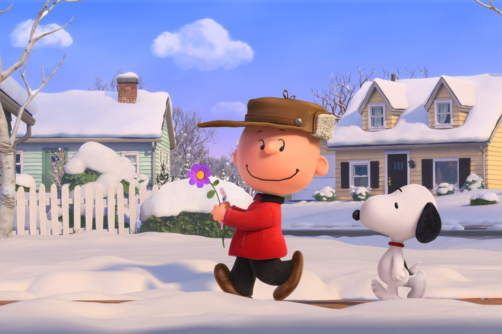 1920x1280 Snoopy and Charlie Brown in winter – wallpaper