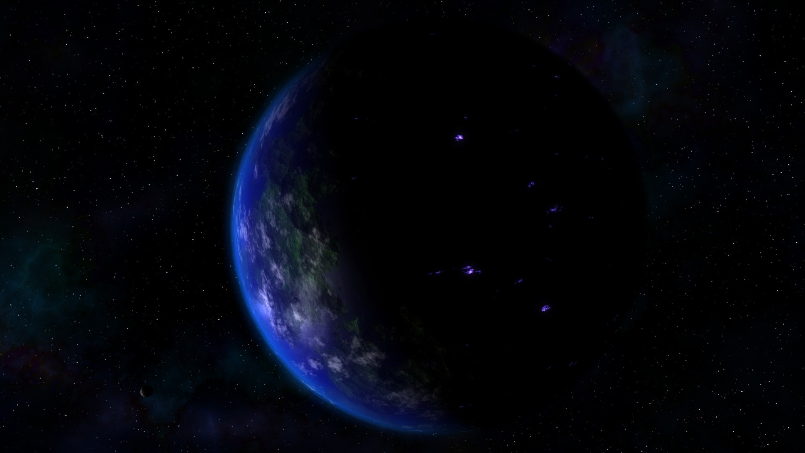 2560x1440  Wallpaper earth, planet, days, day, night, stars