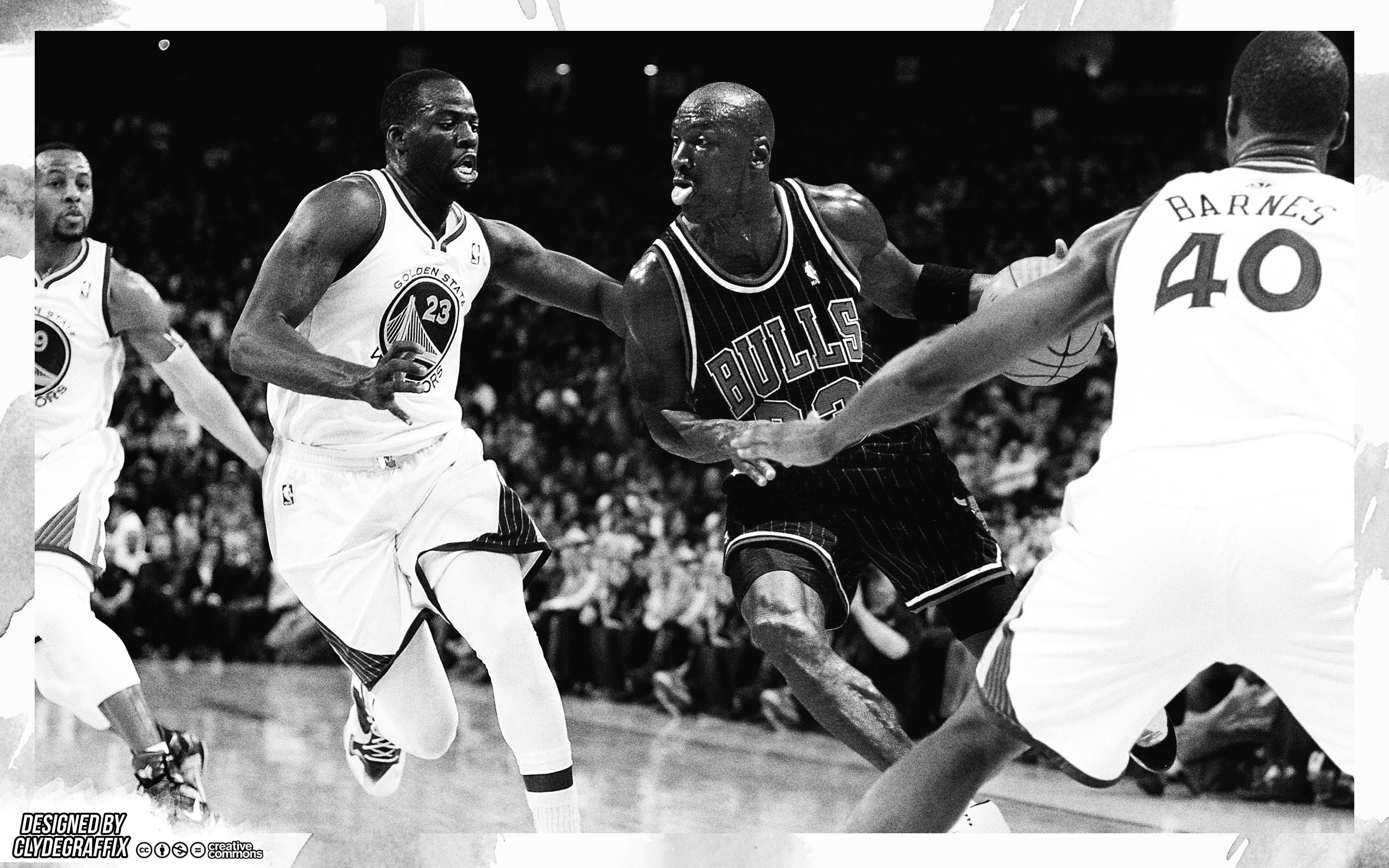 2880x1800 Michael Jordan vs 2015-2016 GS Warriors  Wallpaper