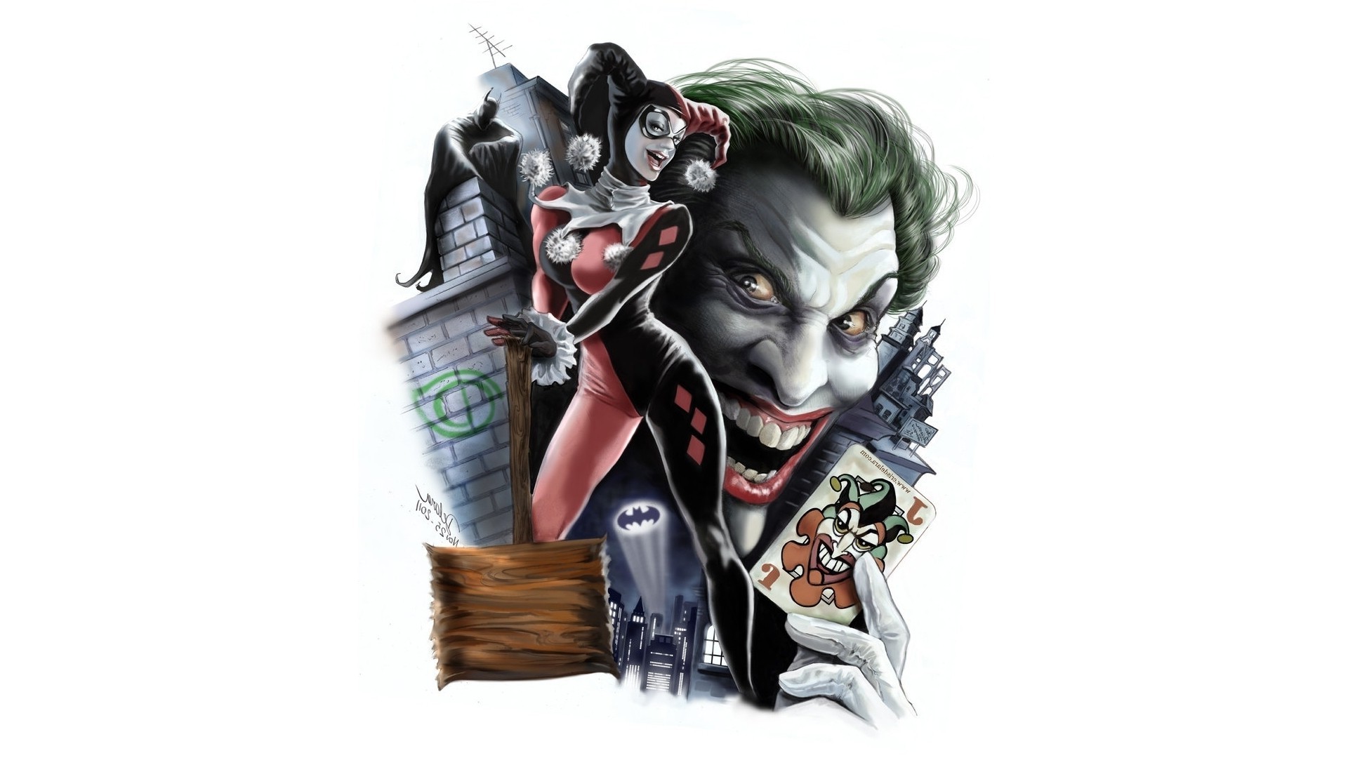 1920x1080 Harley Quinn, Batman, Joker, DC Comics, Digital Art Wallpapers HD / Desktop  and Mobile Backgrounds