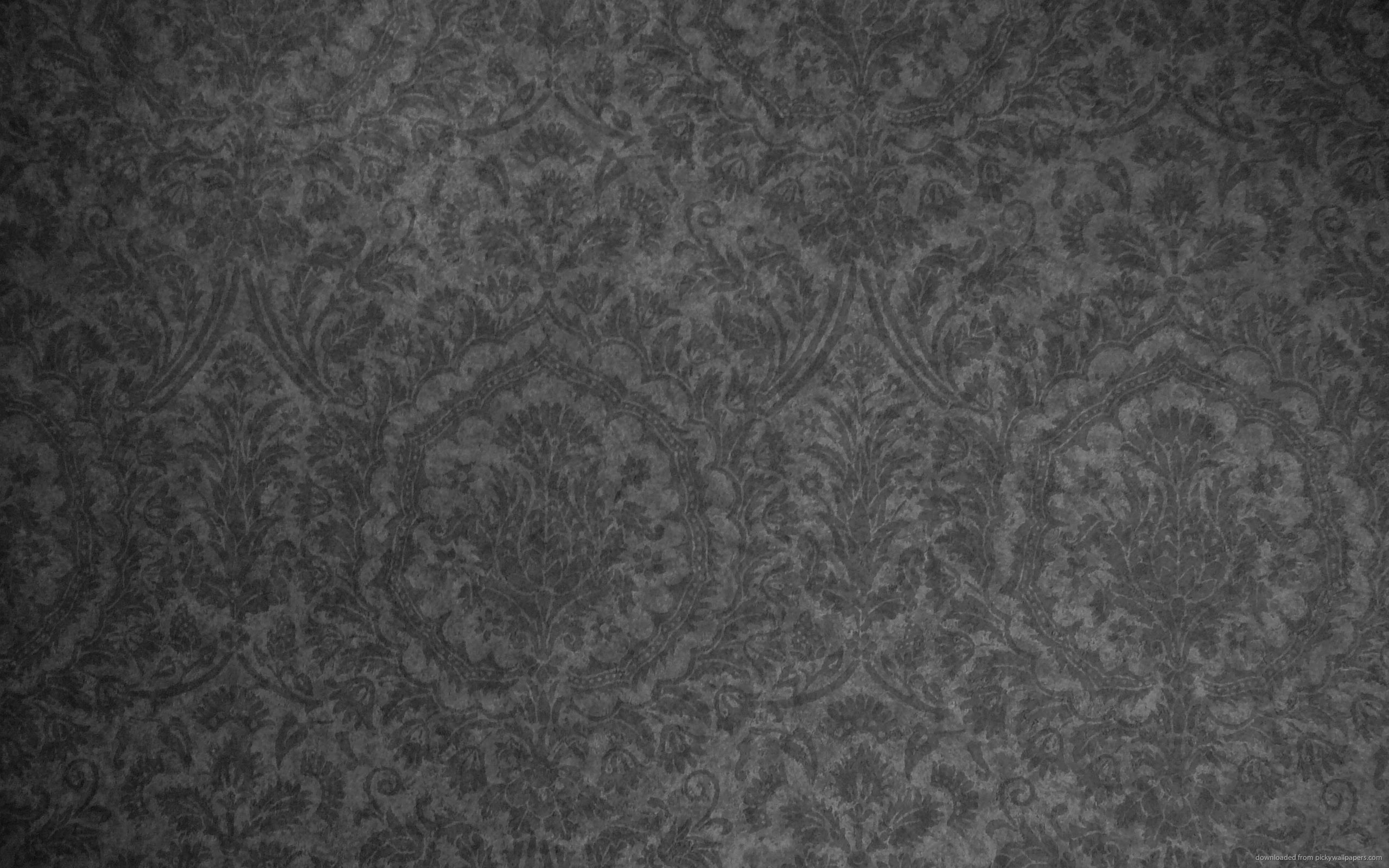 2560x1600 Dark Grey Damask Pattern for 