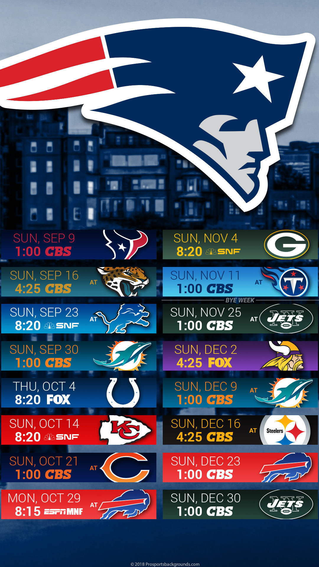 1080x1920 New England Patriots 2018 schedule city logo wallpaper free for desktop pc  iphone galaxy and andriod