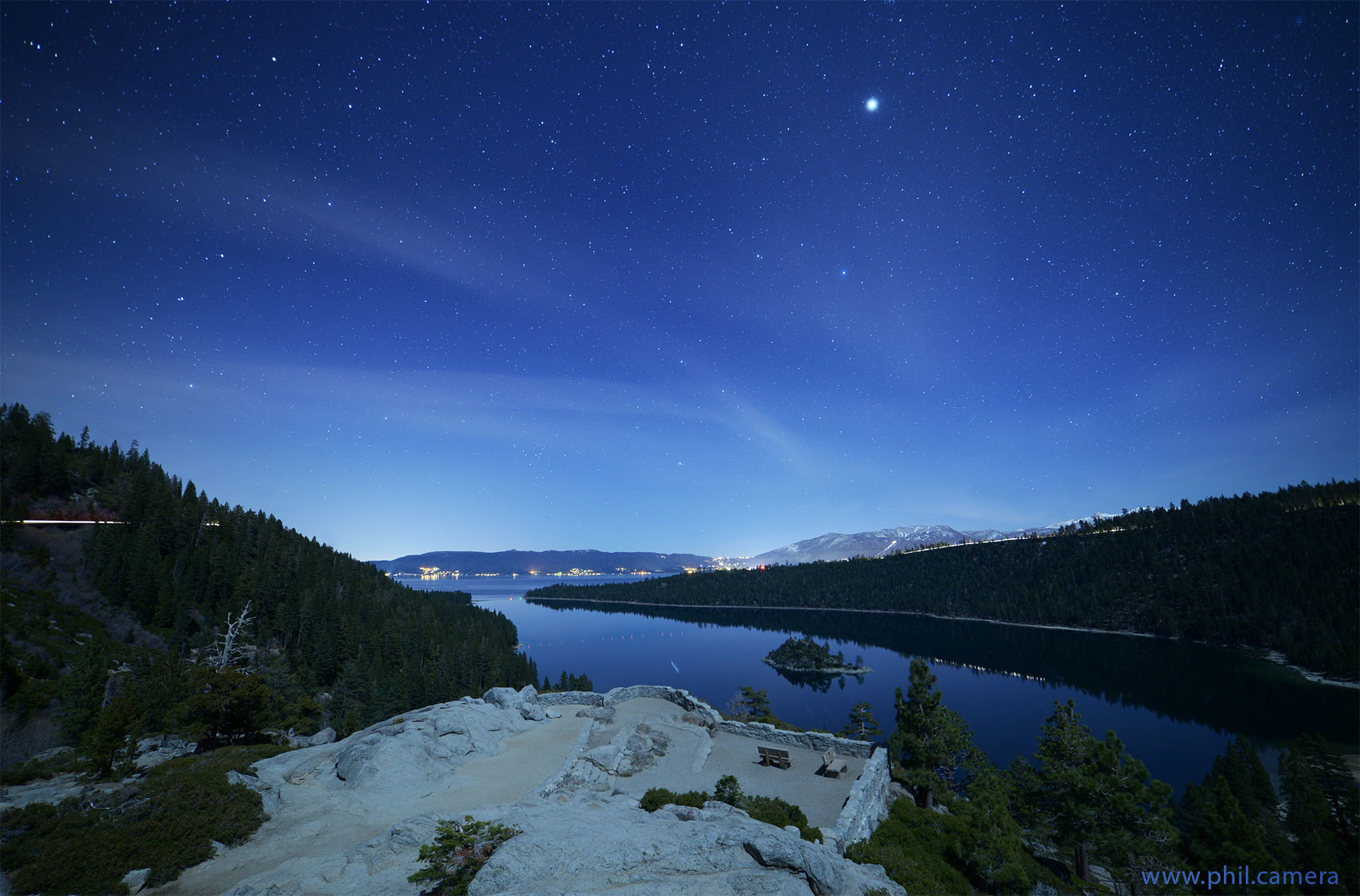 2048x1350 "Moonlight Patio" - overlooking Emerald Bay, Lake Tahoe | by Phil Mosby. "