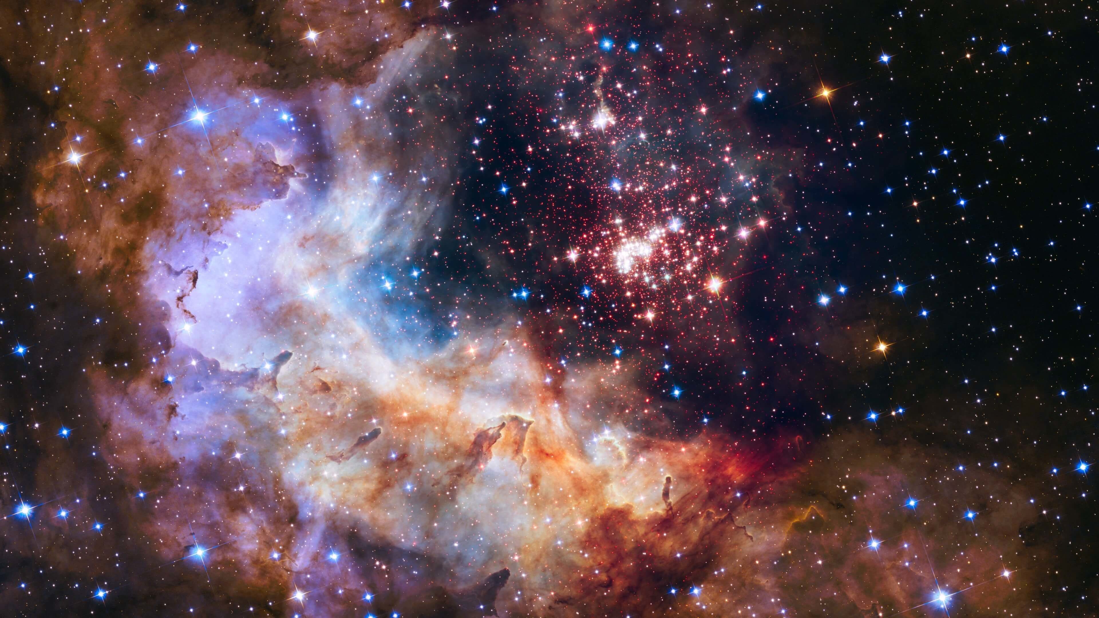 3840x2160 Celestial Fireworks Hubble 25th Anniversary 4K Wallpaper