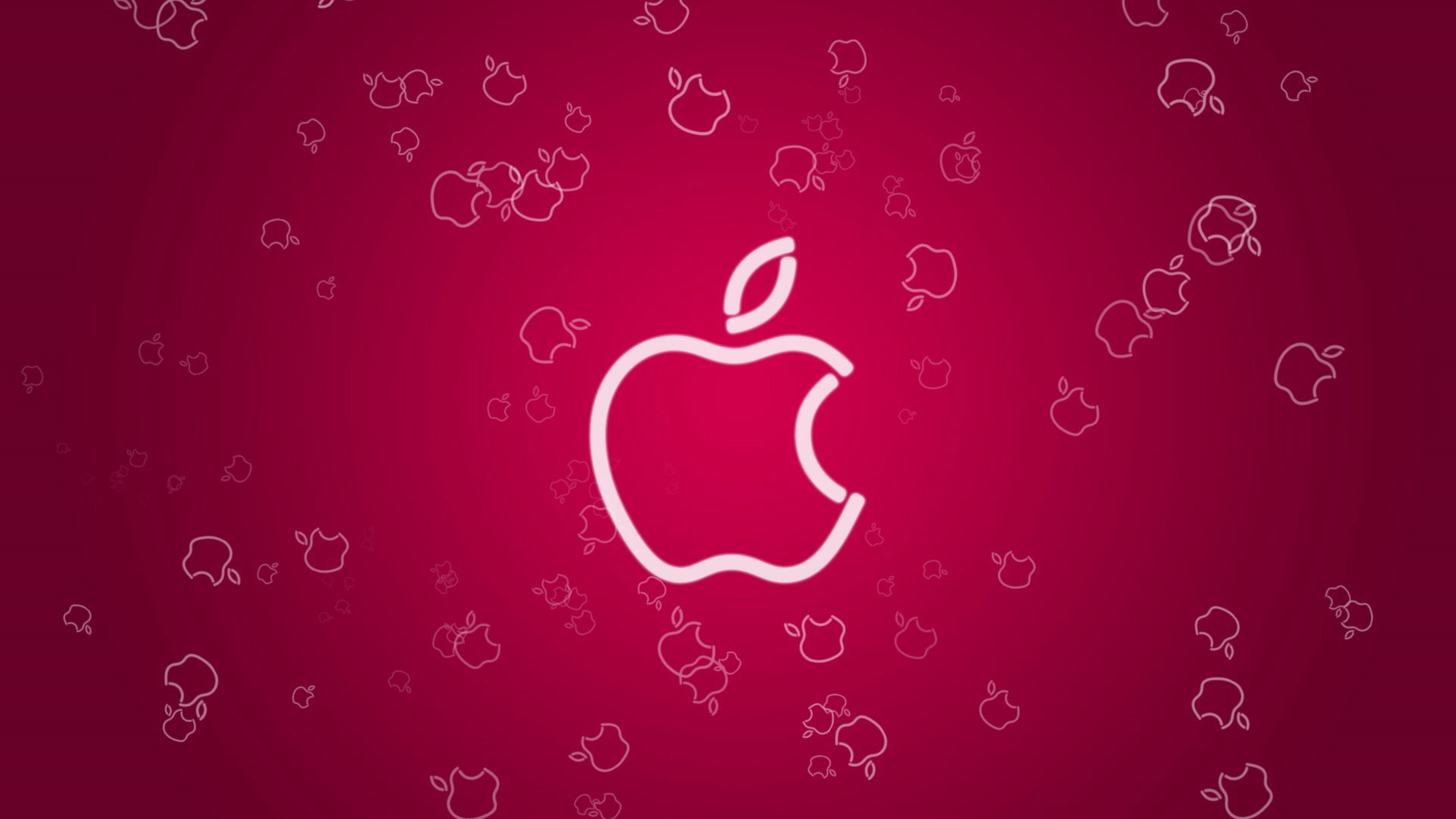 3840x2160 Red Apple Logo 4K Wallpaper