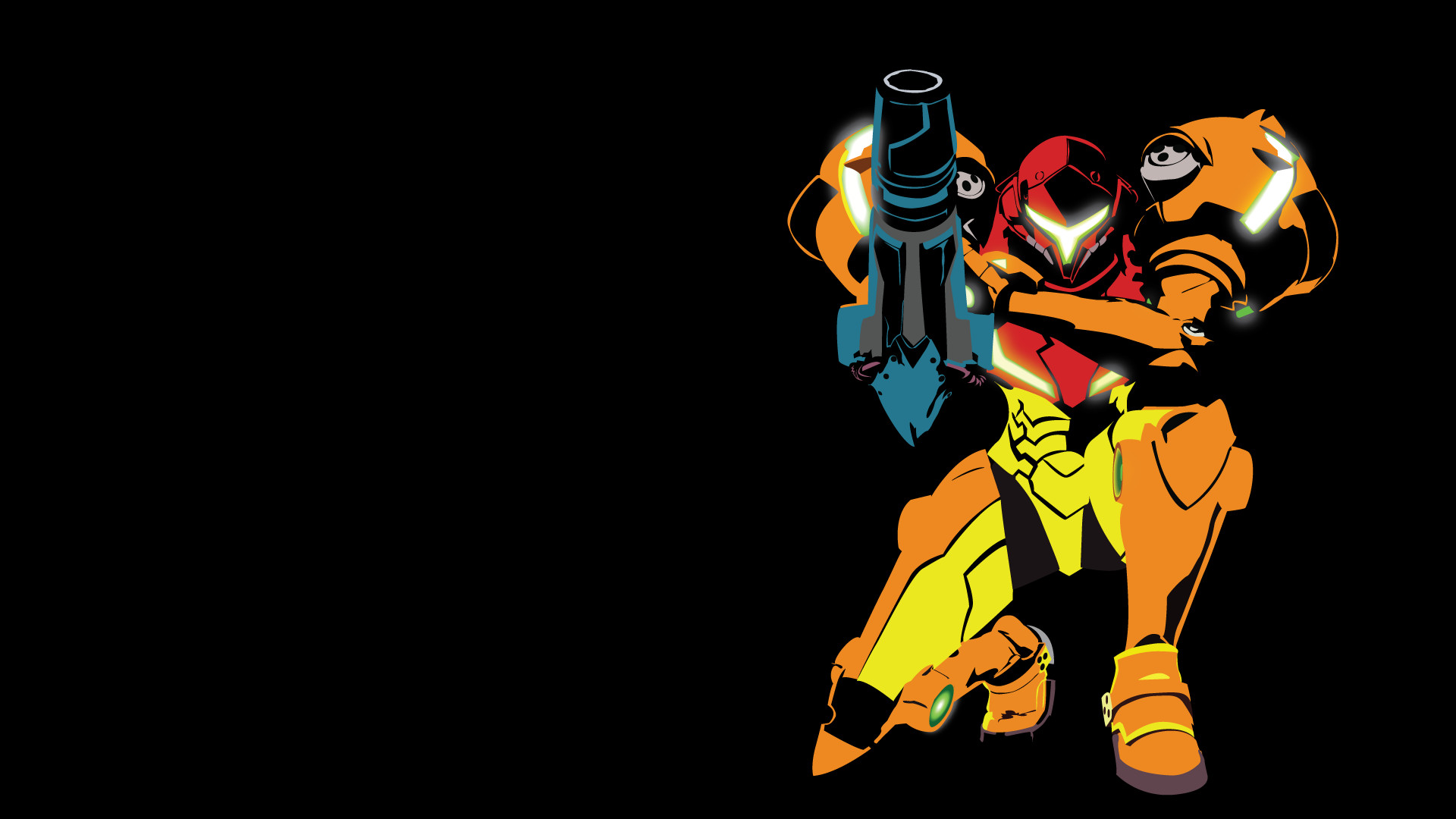 1920x1080 I made a vector/minimalist wallpaper () of Samus in her Metroid 2
