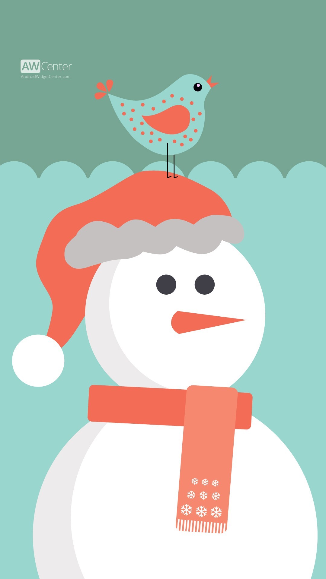 1080x1920 cute cartoon 2015 Christmas santa snowman iPhone 6 plus wallpaper - bird,  scarf