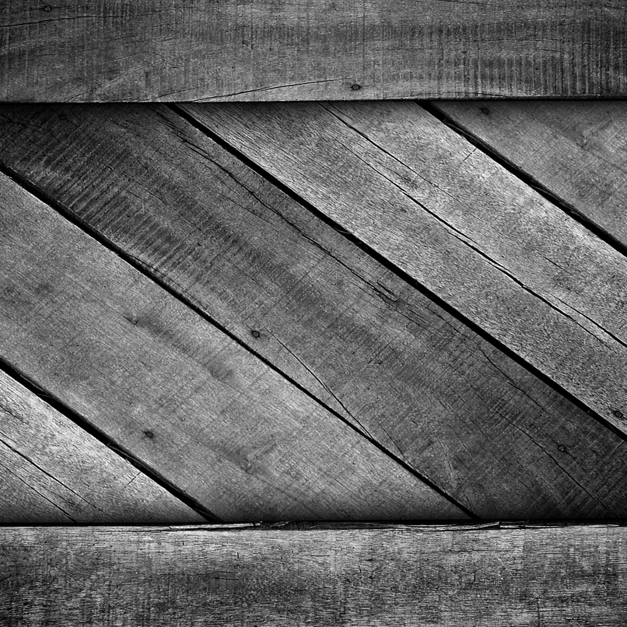 2048x2048  Wallpaper wood, shape, black white