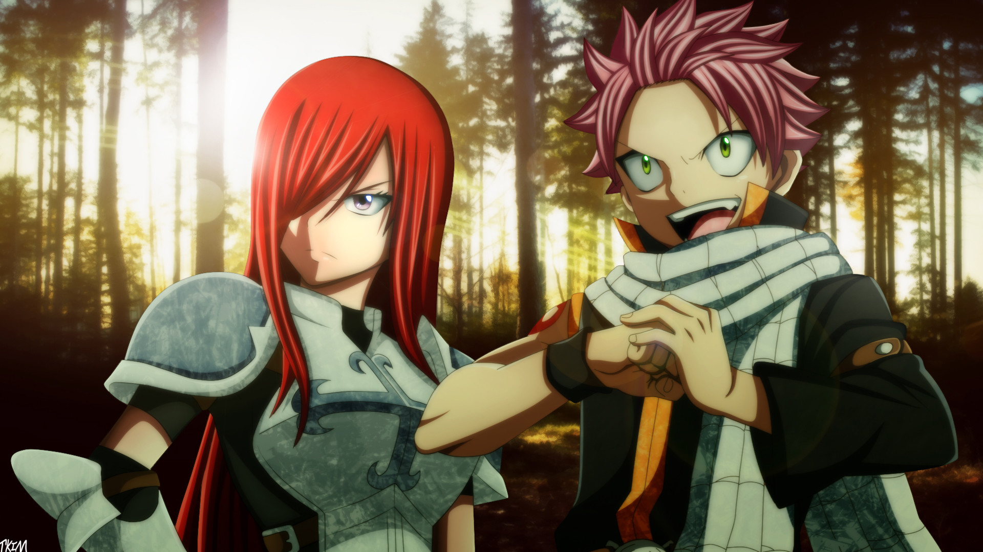 1920x1080 natsu dragneel and erza scarlet fairy tail anime