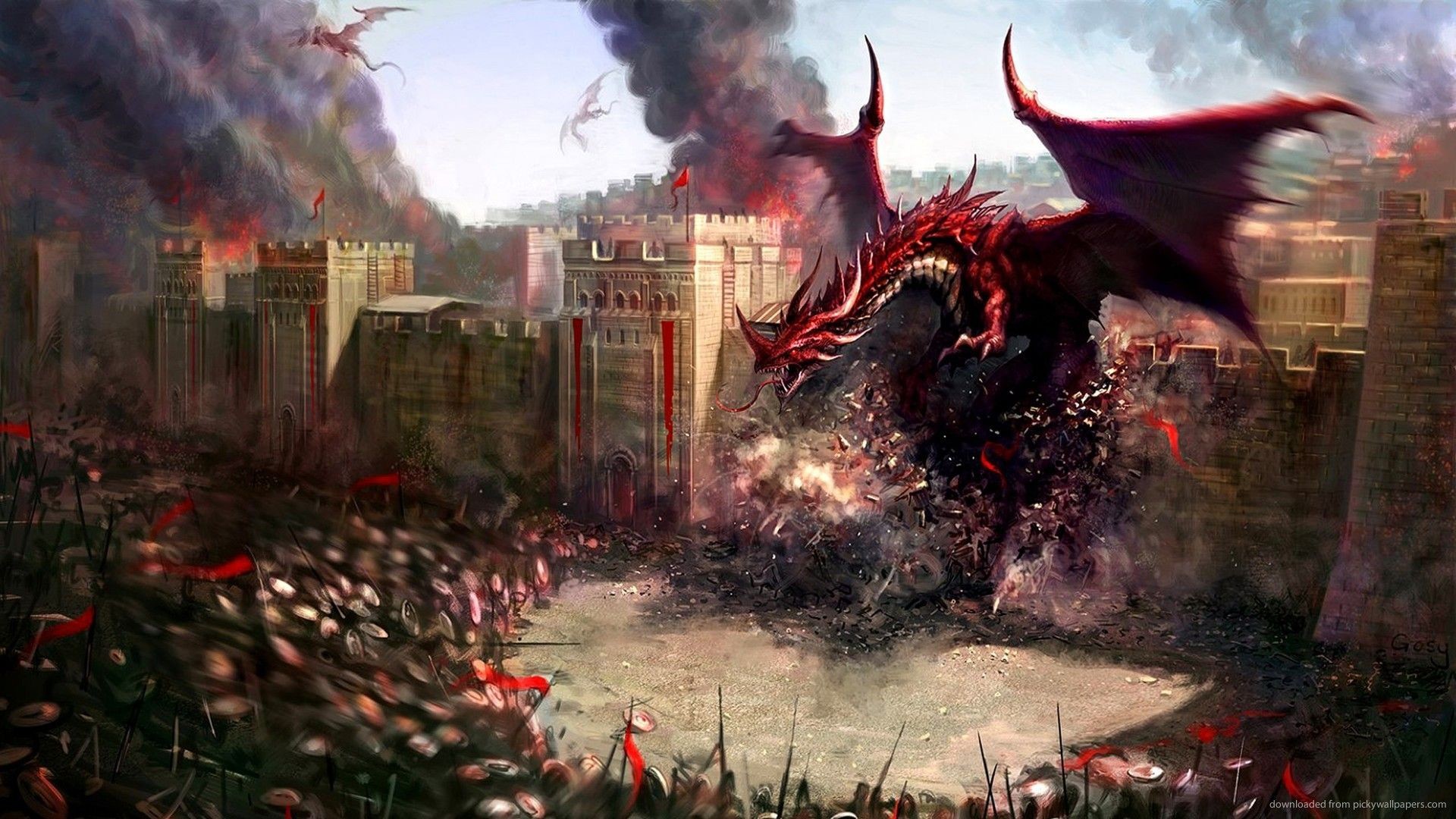 1920x1080 HD Attack Of The Red Dragon Wallpaper