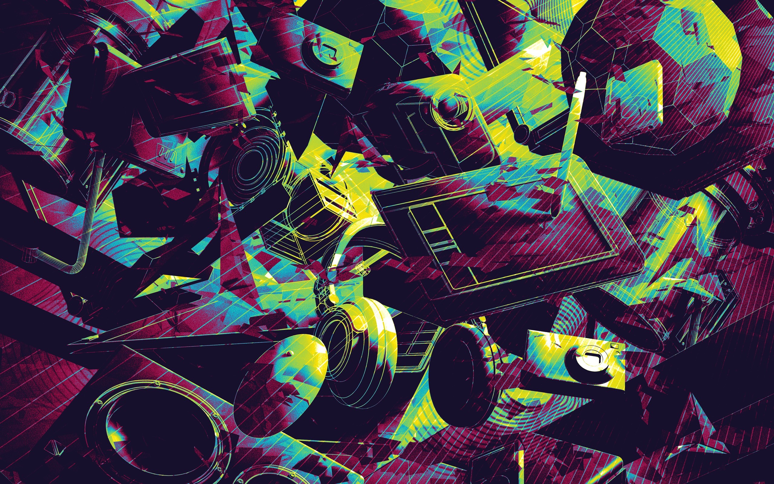 2560x1600 headphones, abstract, cameras, artwork, Tablets, pens :: Wallpapers