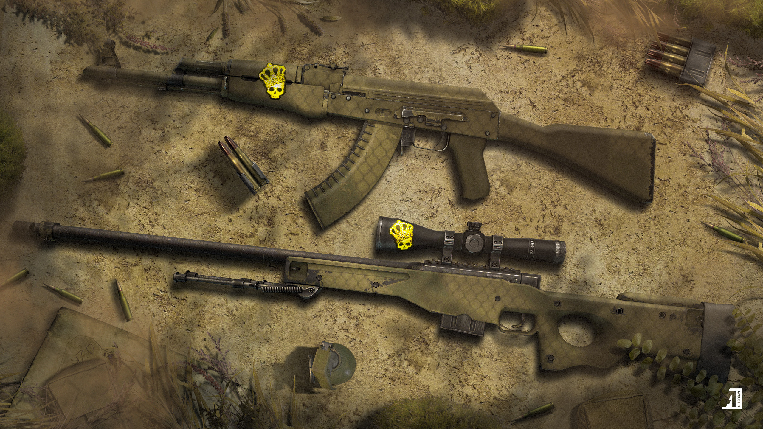 2560x1440 Wallpaper AK-47, AWP Guns, Counter-Strike Global Offensive picture & HD