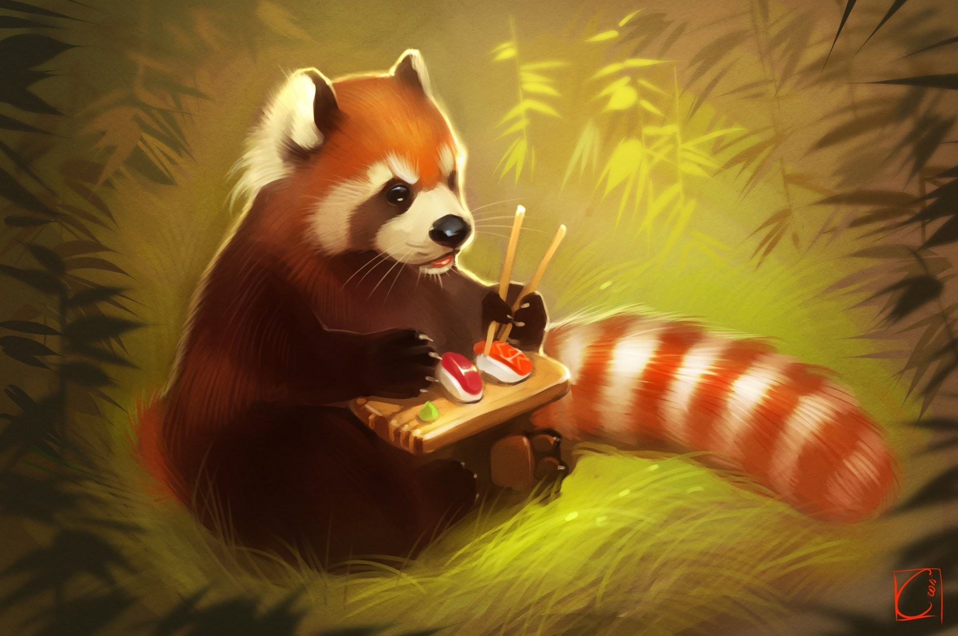 1920x1275 red panda art panda land bear