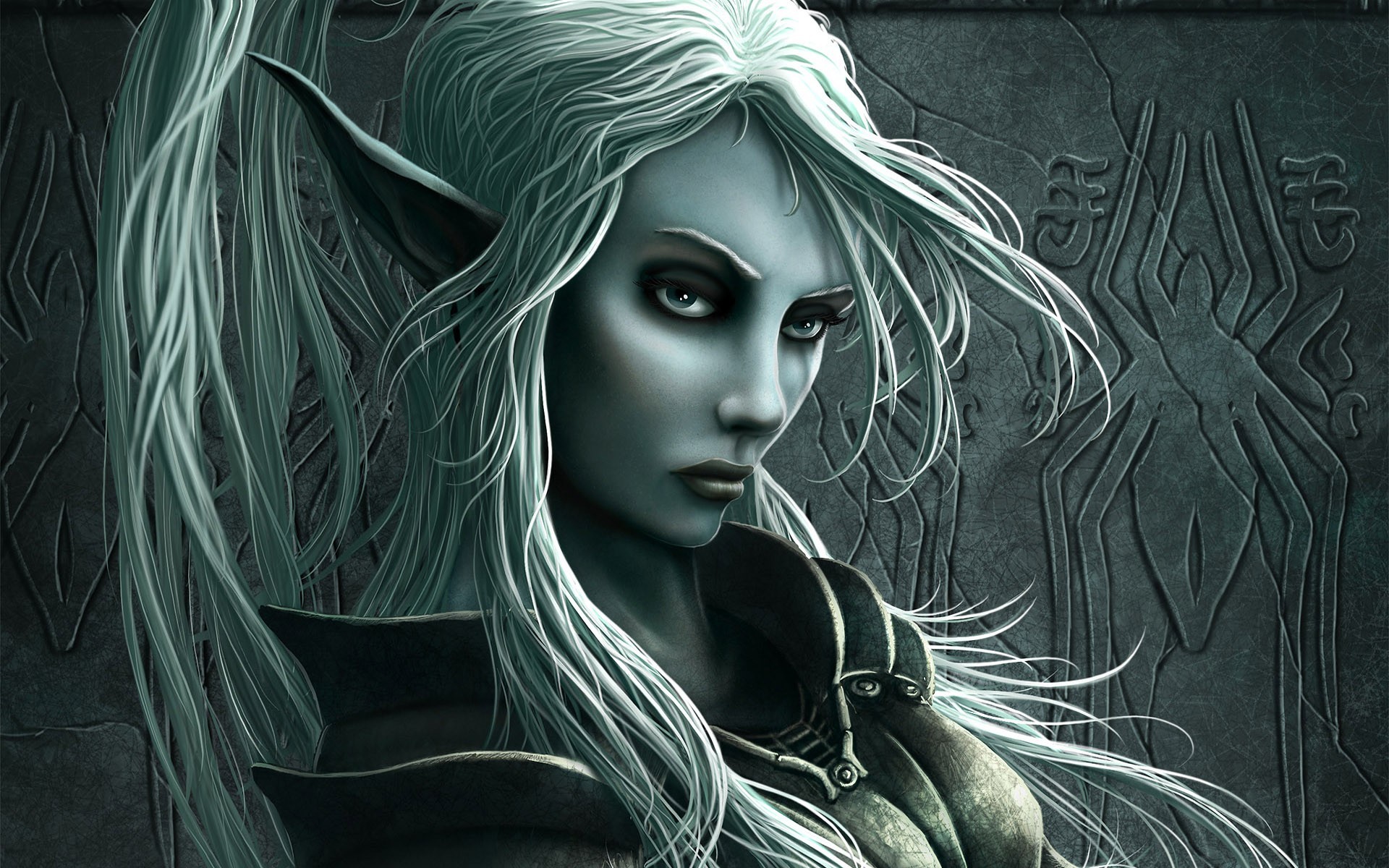 1920x1200 Fantasy Art Armor Elves Drawings Dark Elf Long Ears - Your HD Wallpaper  #ID57972 (