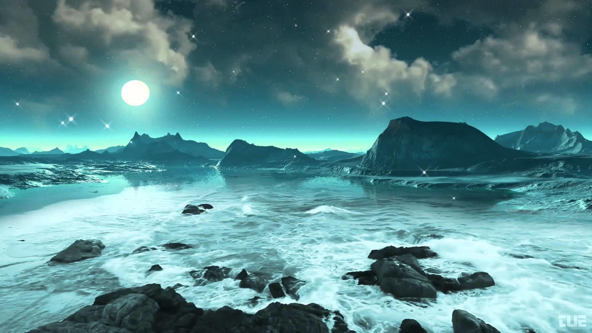 1920x1080 Moonlight, Stars And Ocean Waves 2 - Video Background HD 1080p - YouTube