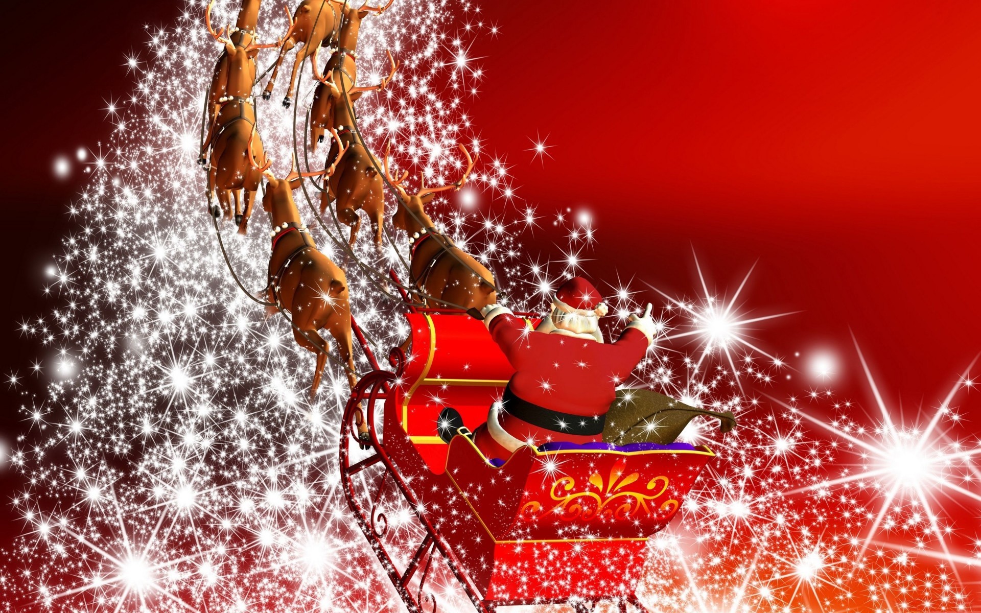 1920x1200 happy christmas wallpapers santa claus in harness racing away