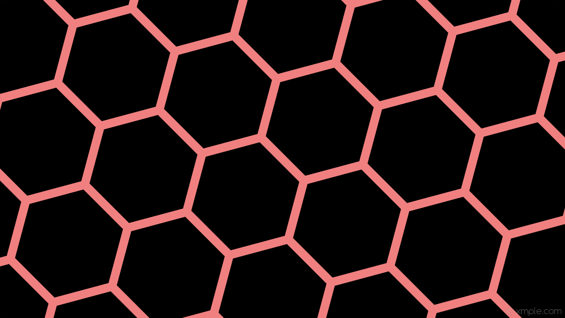 1920x1080 wallpaper beehive honeycomb red hexagon black light coral #000000 #f08080  diagonal 45Â° 29px
