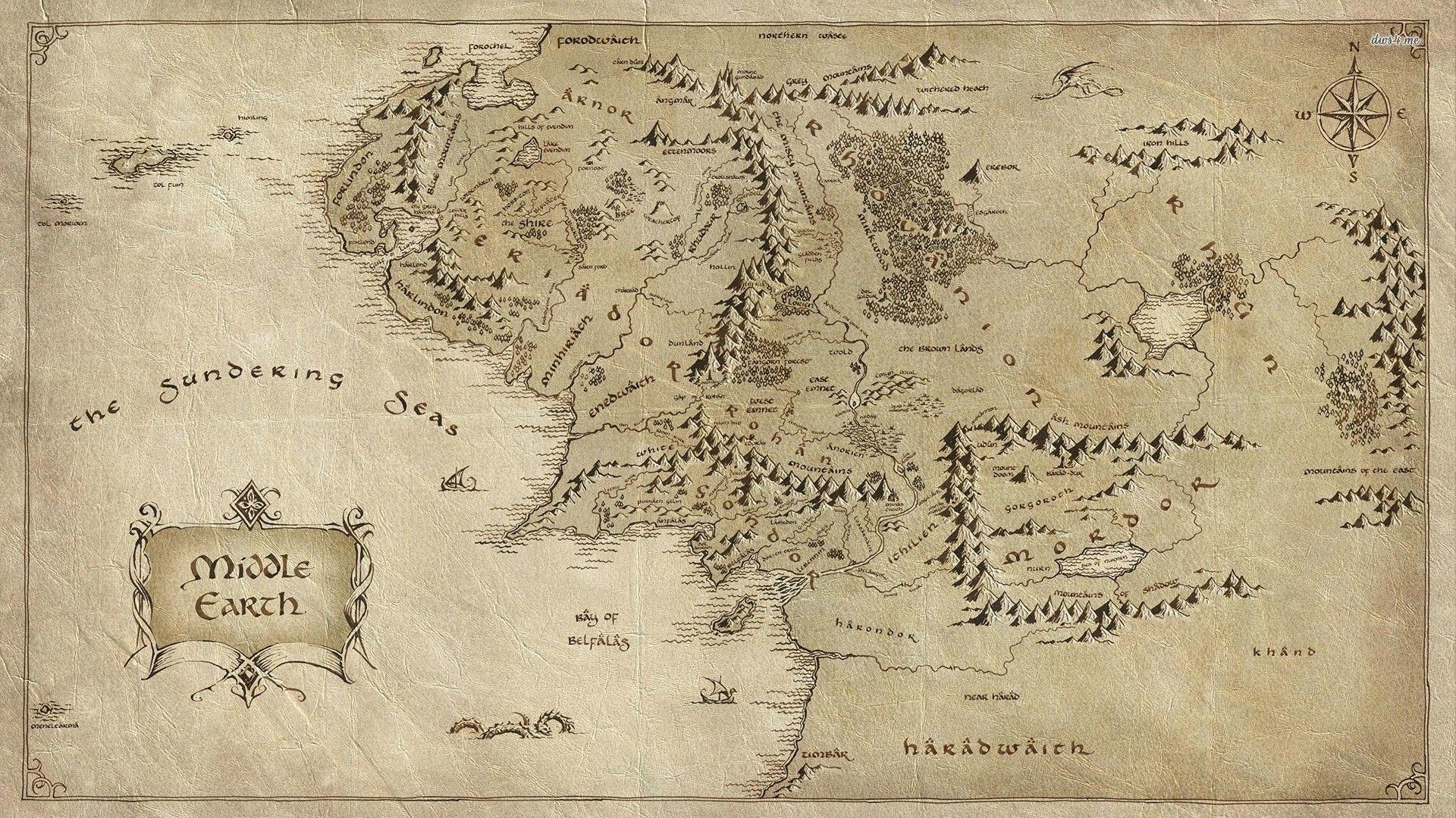 1920x1080 Middle Earth map - The Lord of The Rings wallpaper - Movie .