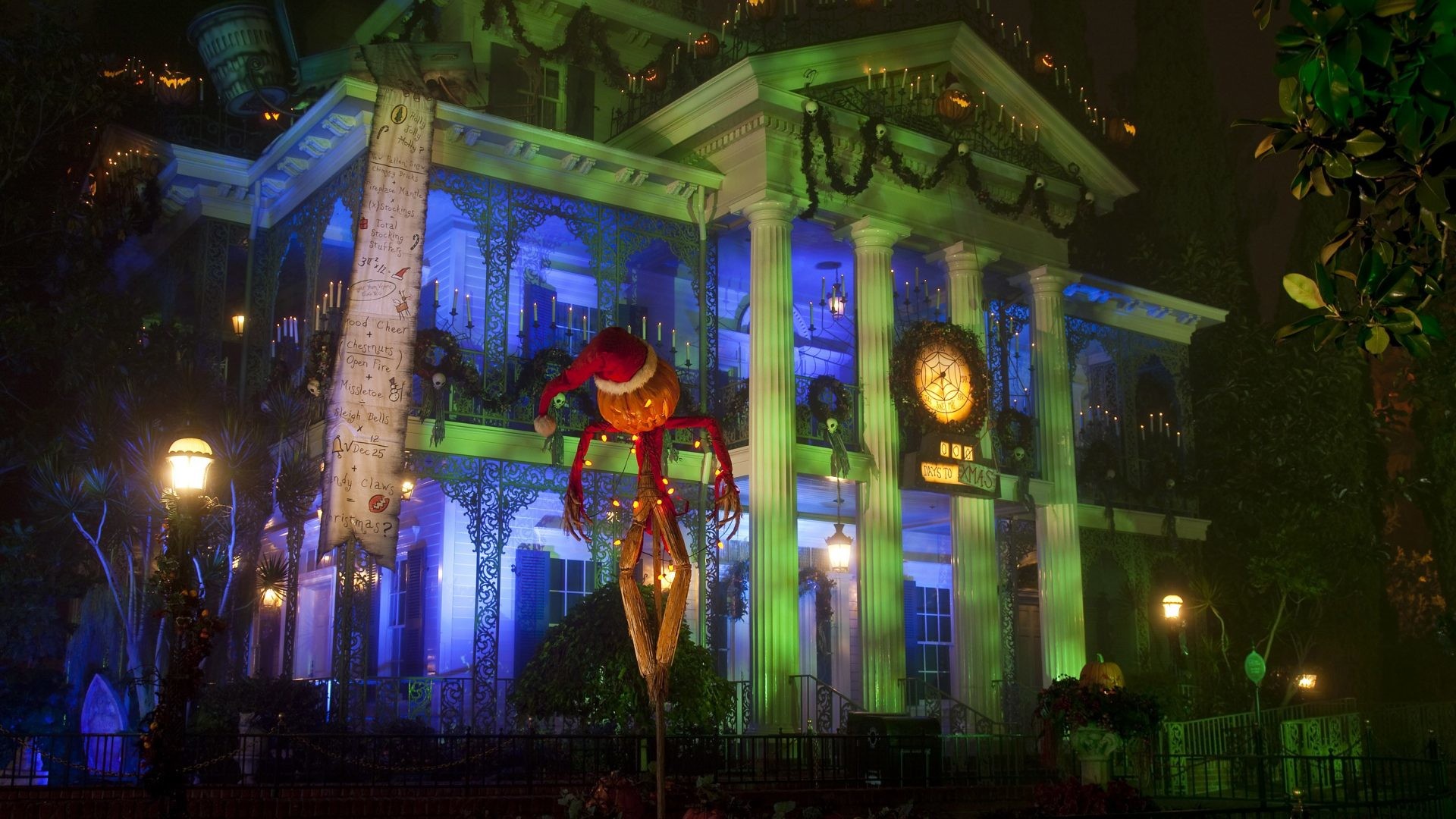 1920x1080 Amusement Parks - Disneyland Haunted Mansion Nightmare Christmas Spooky  Free Desktop Background for HD 16: