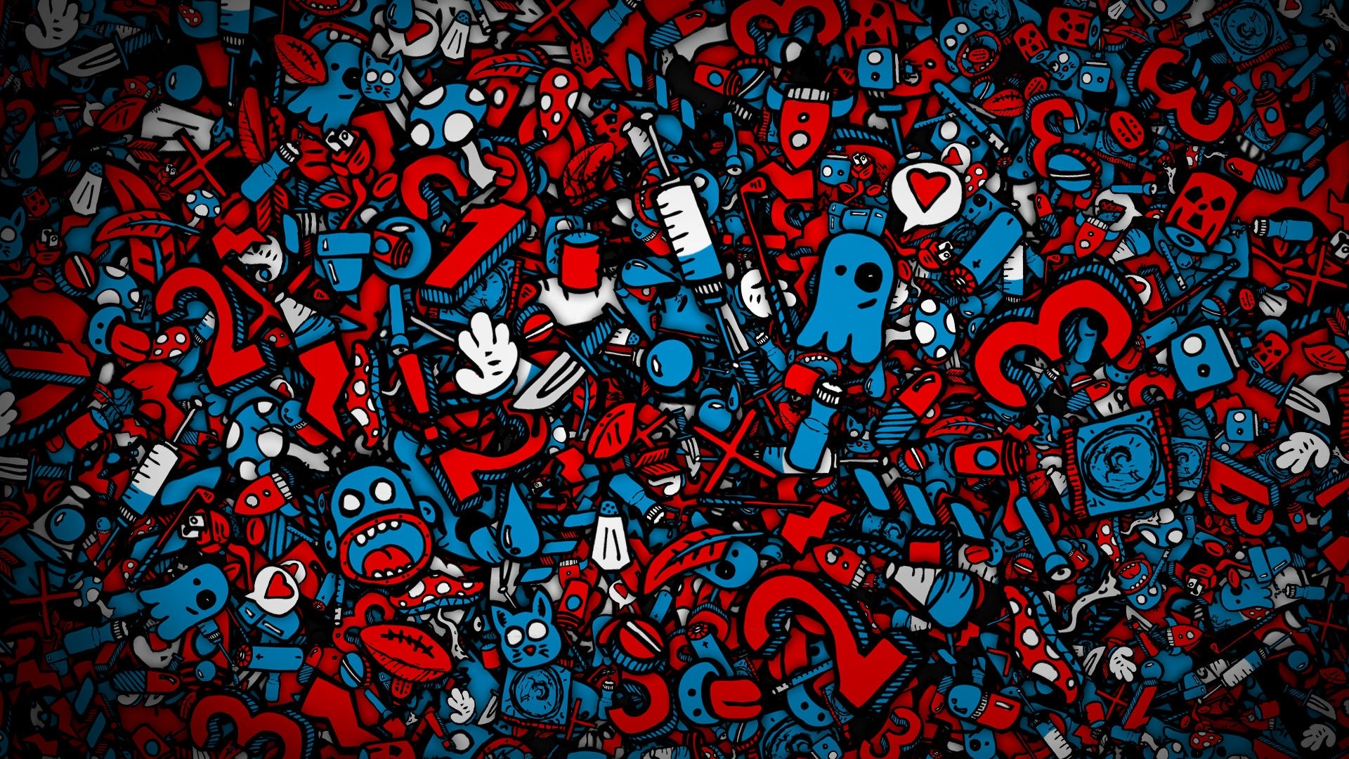 1920x1080 Collage abstract cartoons games logos #1