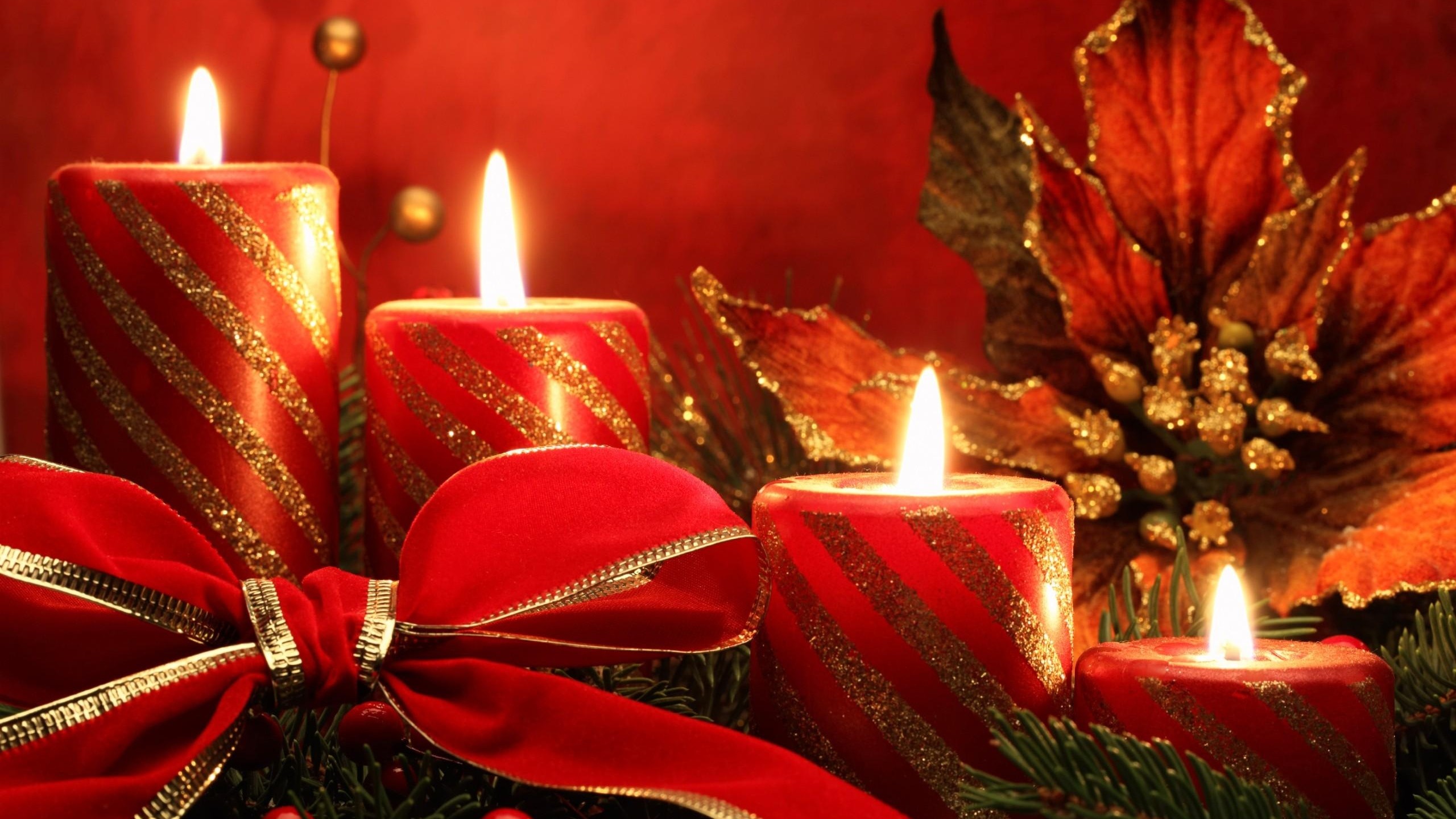 2560x1440 Holiday Candles
