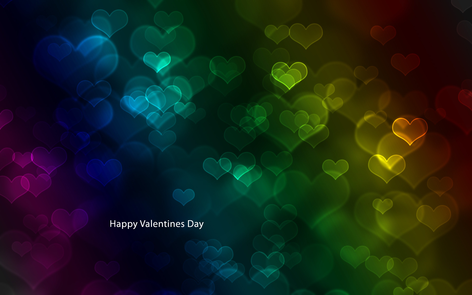 1920x1200 Valentines Heart Light Rainbow Wallpaper