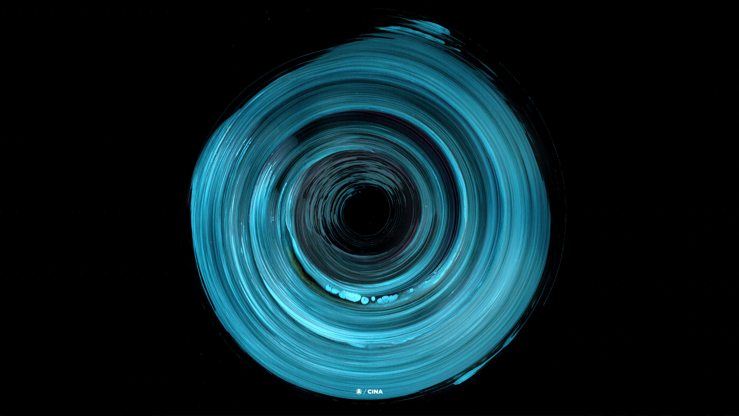 2560x1440 Circle Black Blue Abstract HD wallpaper thumb