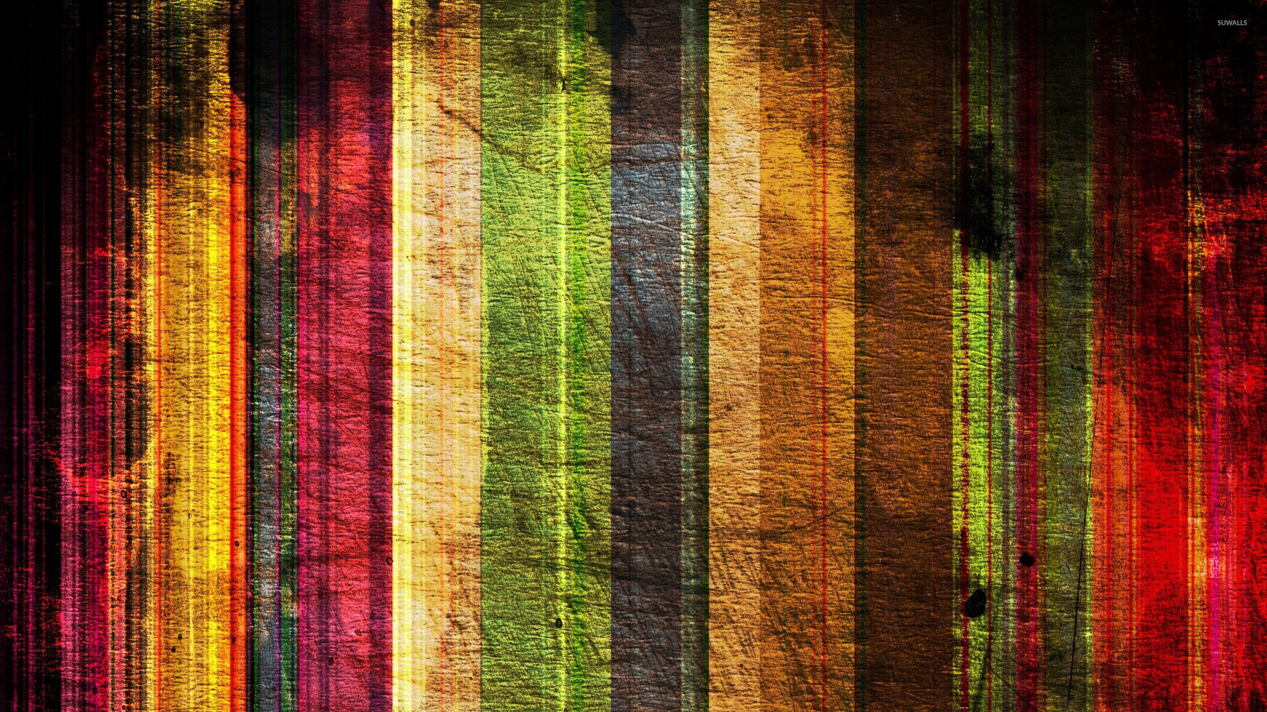2560x1440 Scratched colorful wood stripes wallpaper