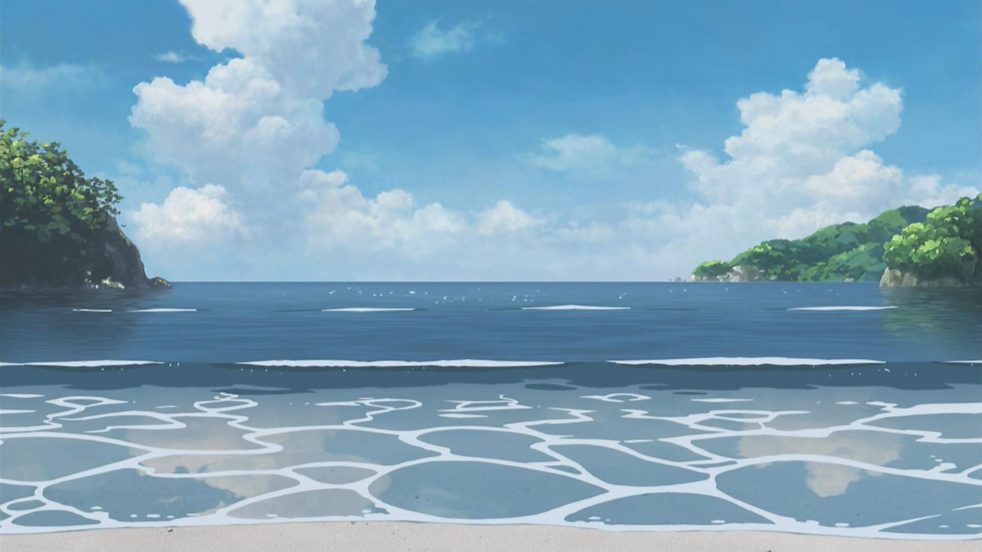 1920x1080 Anime Beach Scenery Wallpaper 6379