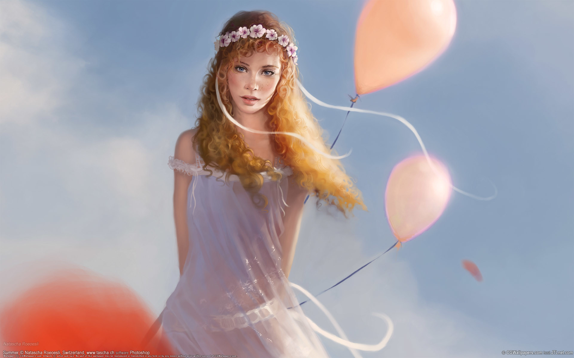 1920x1200 Previous: Fantasy girl - Baloons ...
