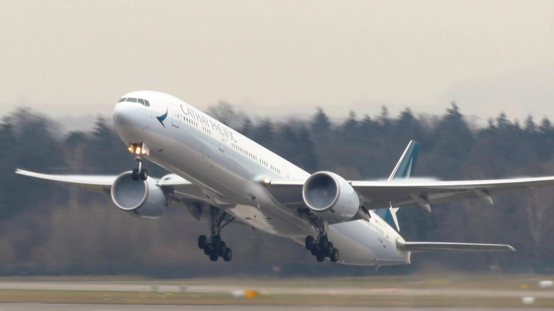 1920x1080 Cathay Pacific Boeing 777-300ER NEW LIVERY [B-KPM] Takeoff from Zurich  Airport (ZRH) [Full HD] - YouTube