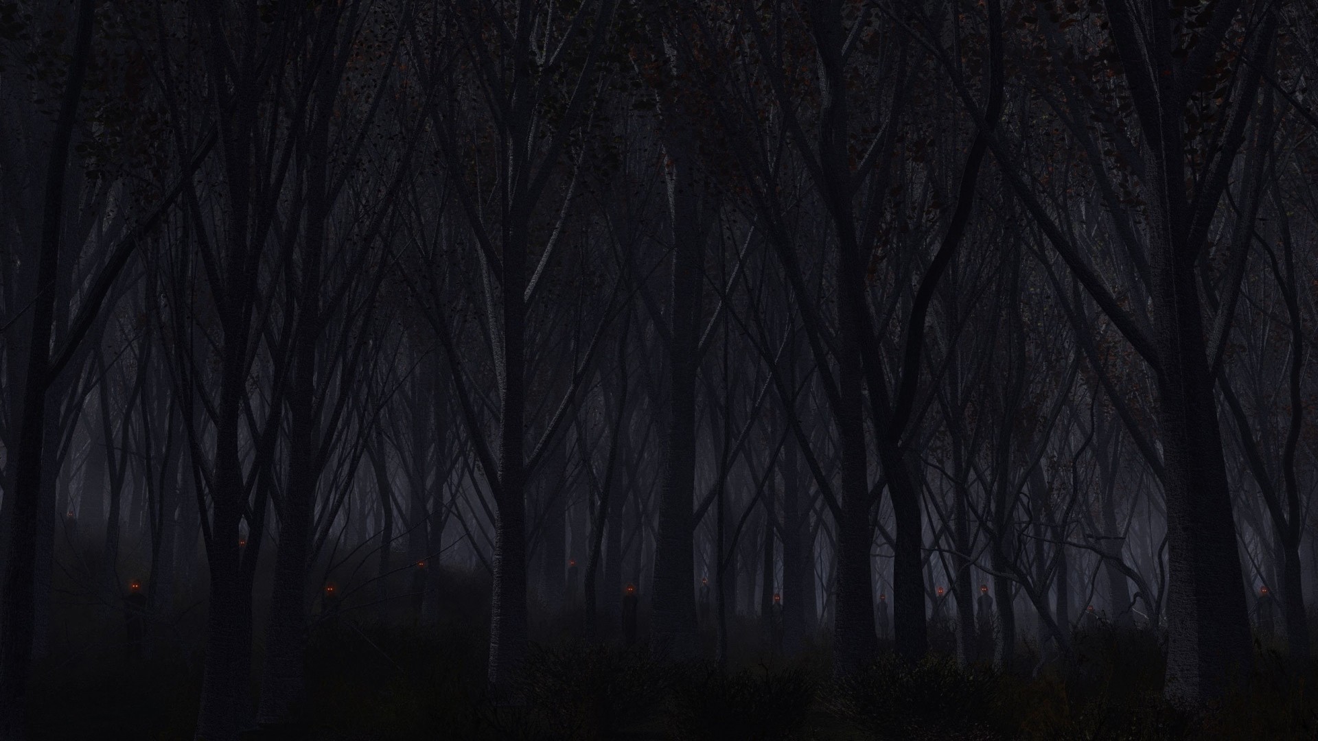1920x1080 Preview wallpaper forest, trees, background, dark 