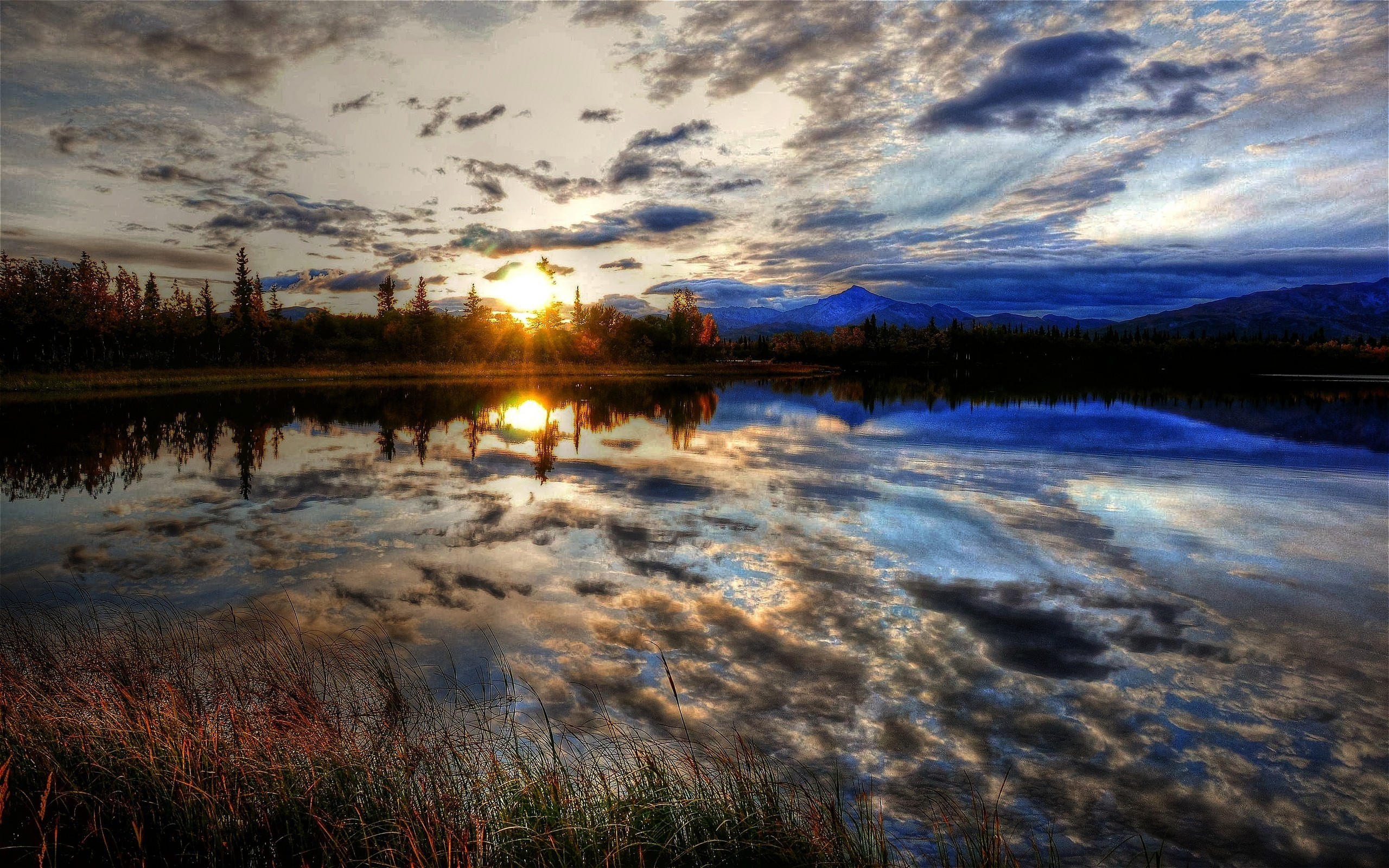 2560x1600 HDR-Fotografie Landschaften Reflexionen skyscapes Sonnenuntergang