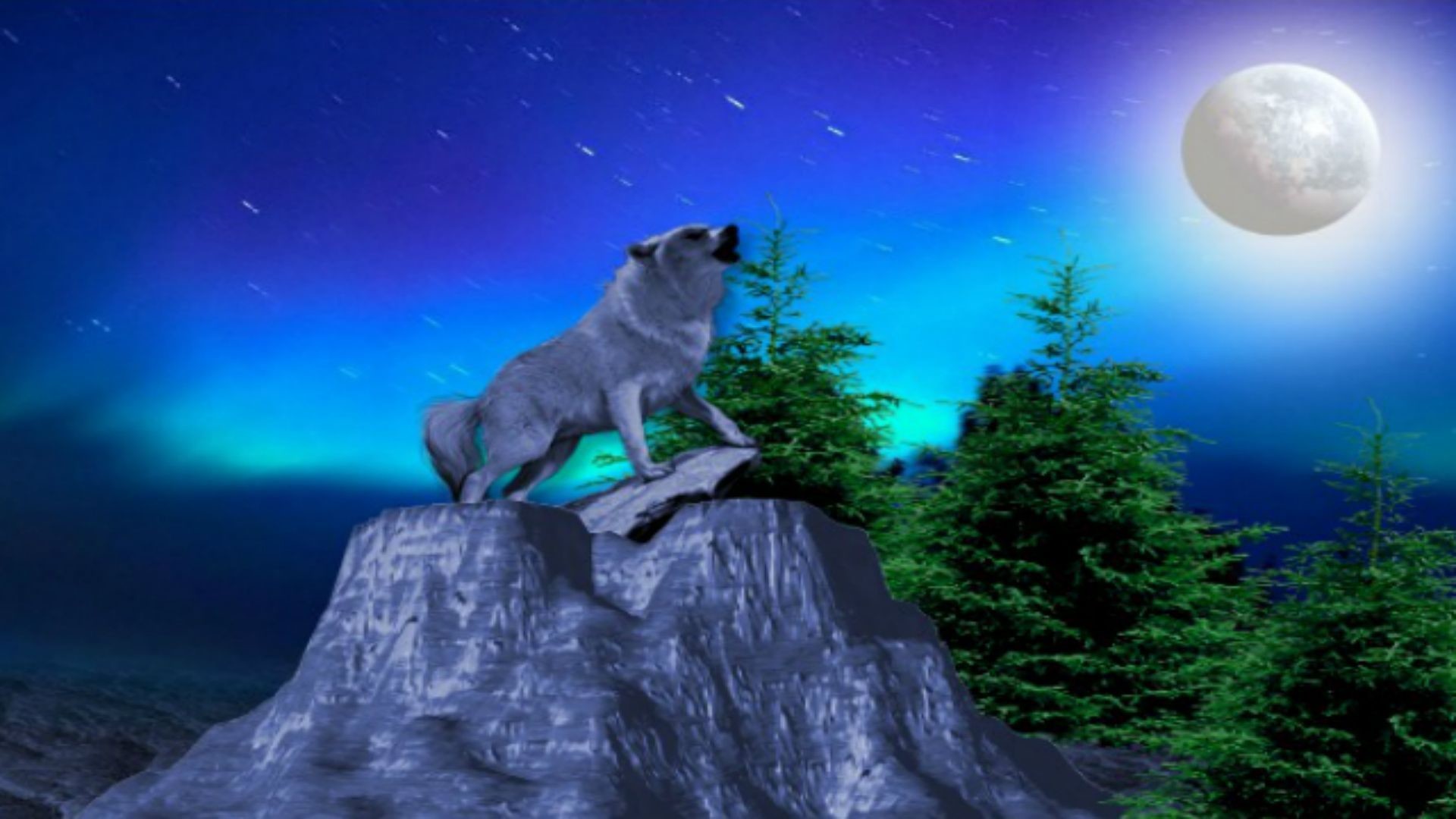 1920x1080 Wolf Howling At The Moon Wallpapers Group (41+)