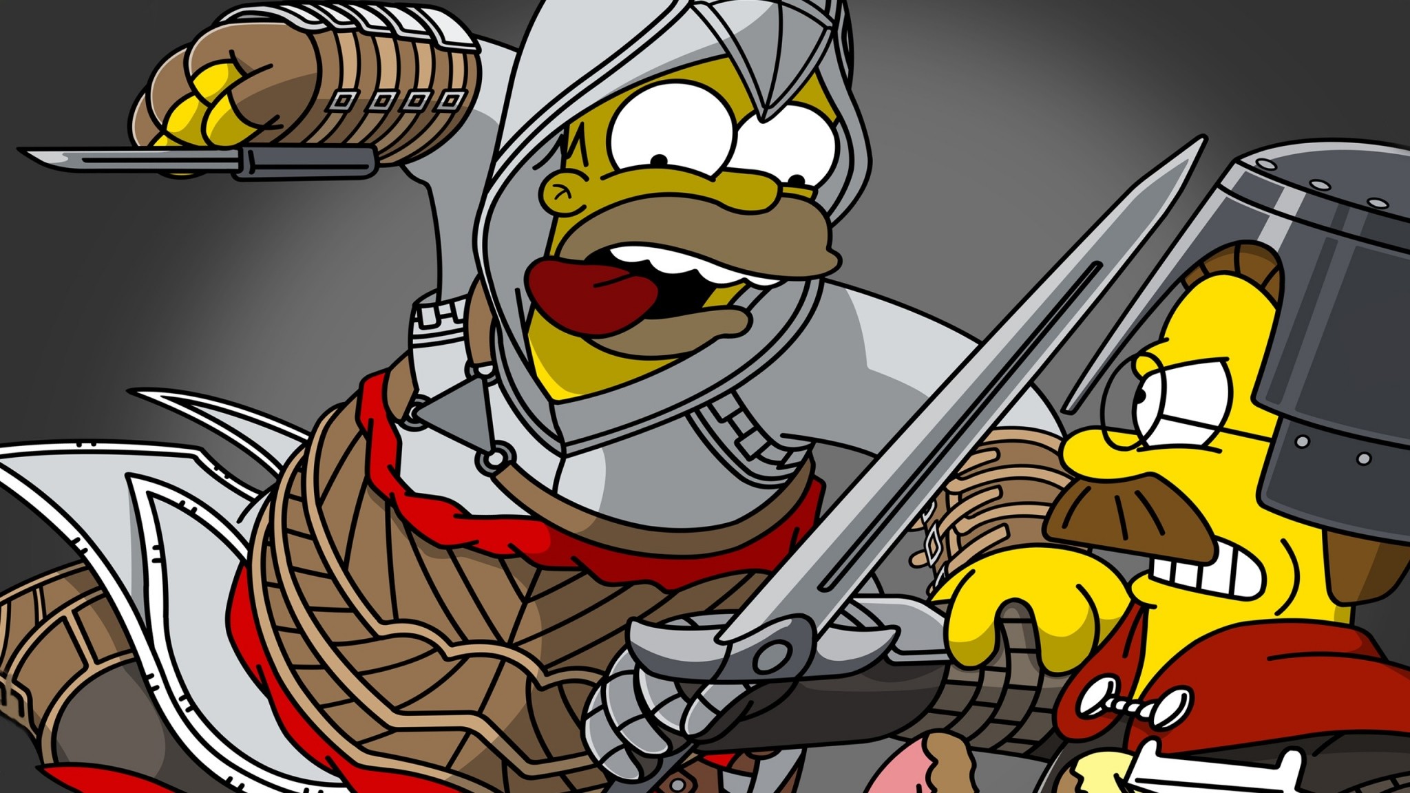 2048x1152 Preview wallpaper the simpsons, homer simpson, ned flanders 