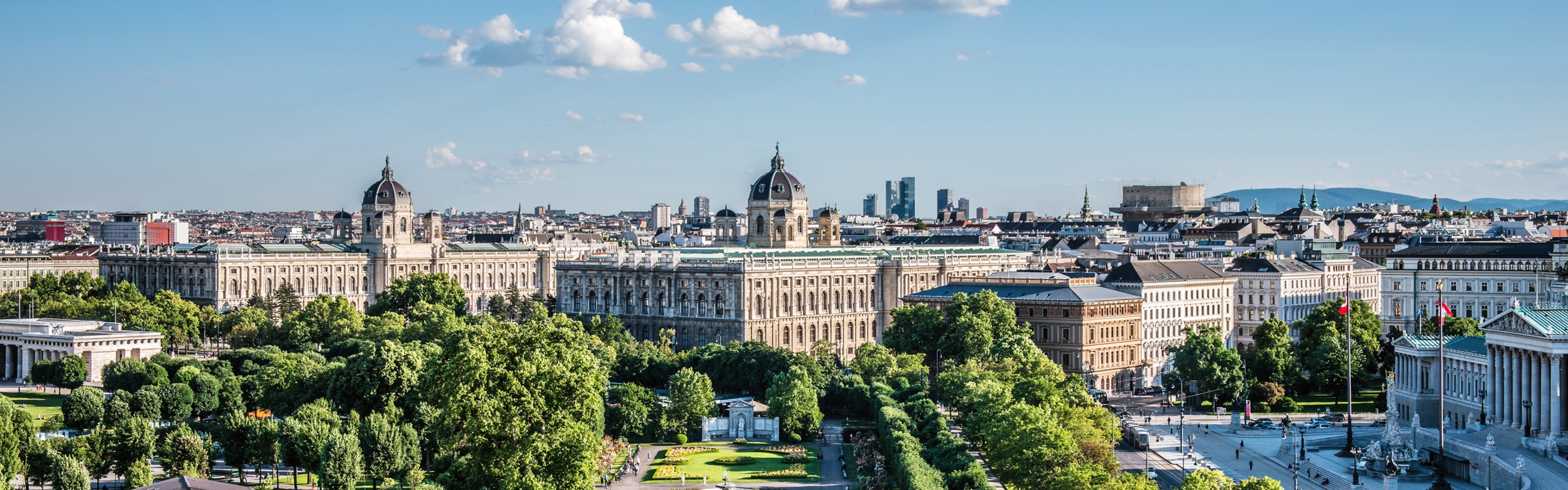 3840x1200  Wallpaper vienna, austria, capital, travel, view from above