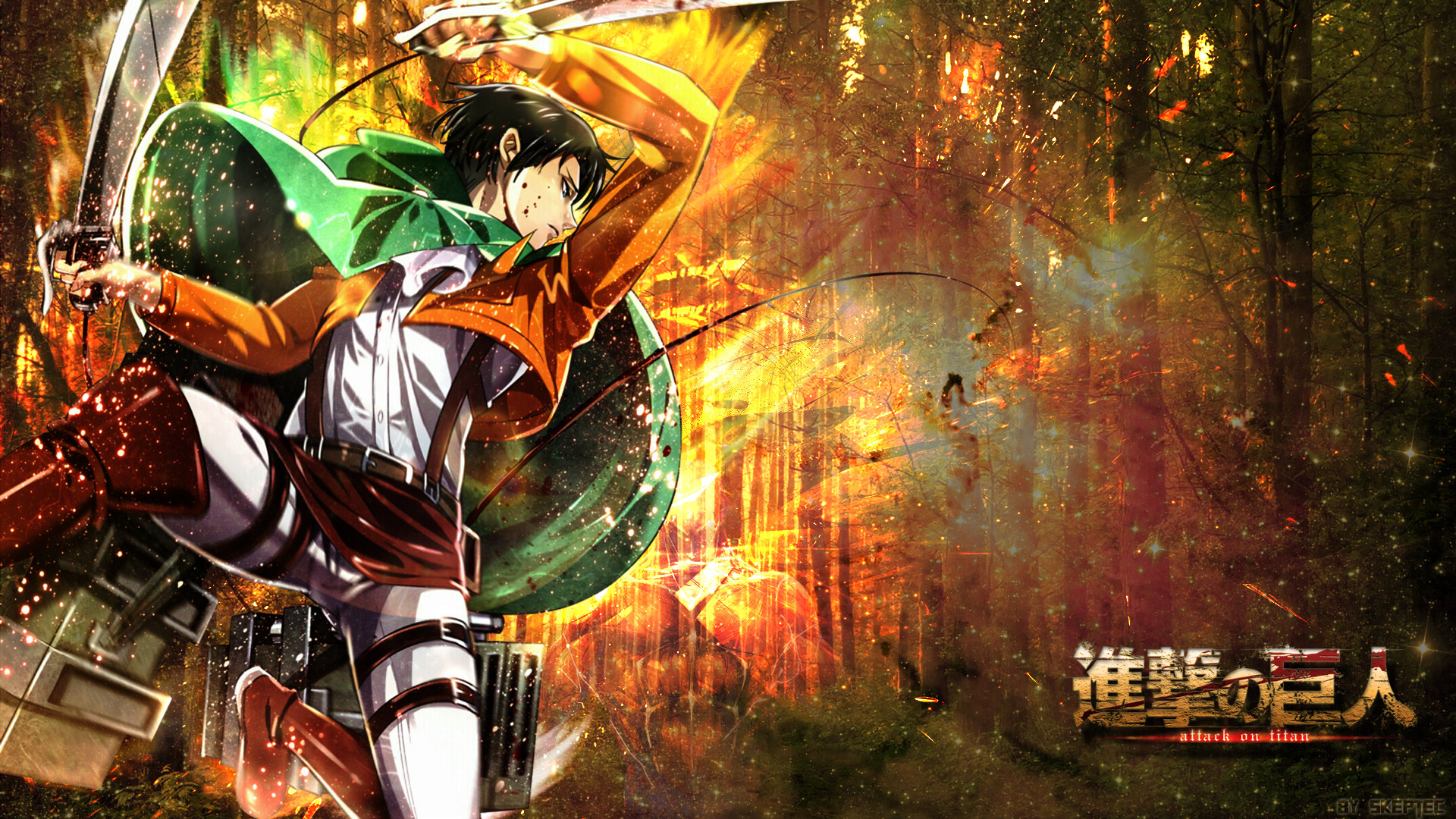 1920x1080 ... Attack on Titan - Levi Wallpaper - Woodland by skeptec