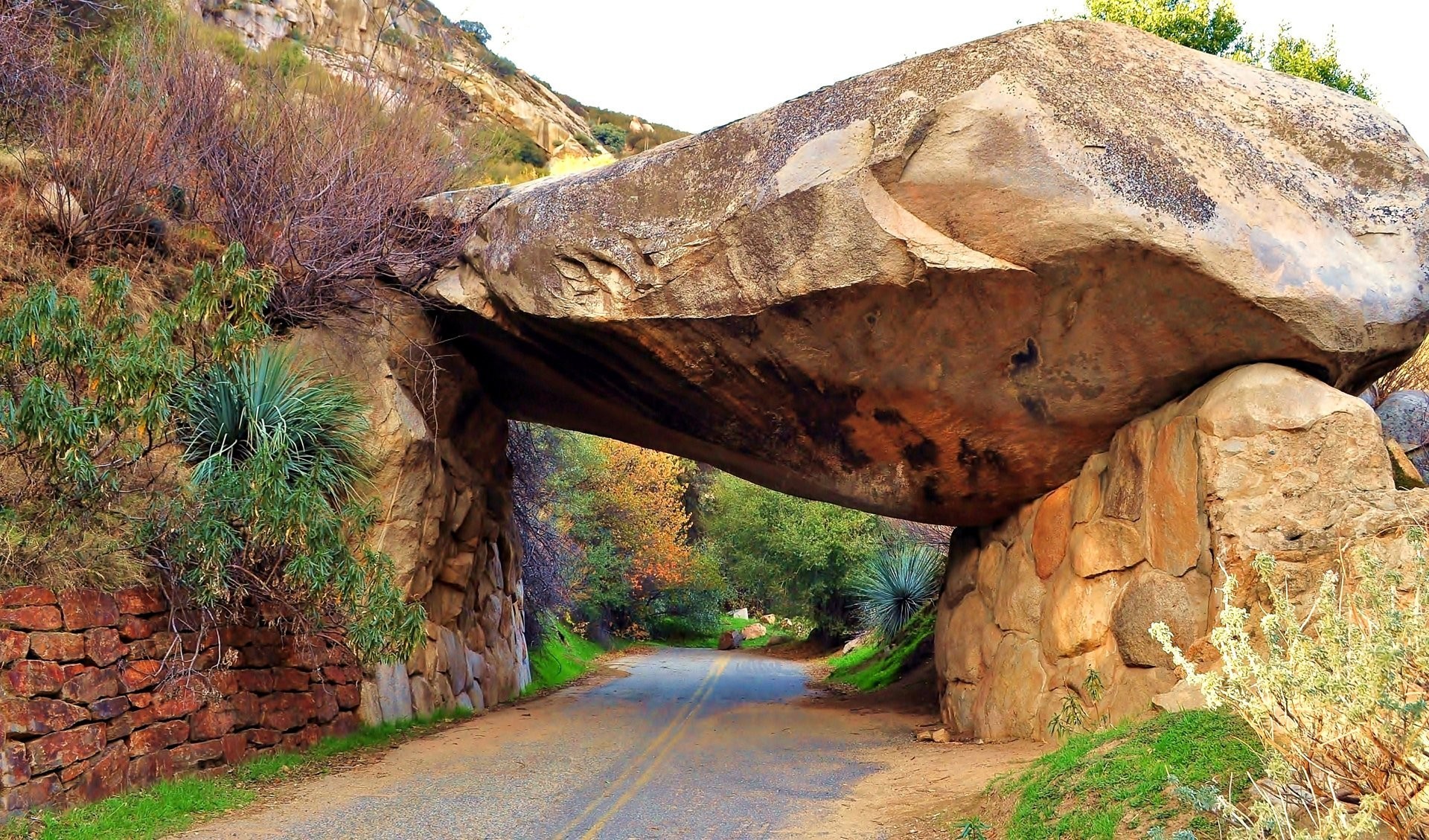 1920x1129 sequoia national park united states stones rock road tunnel