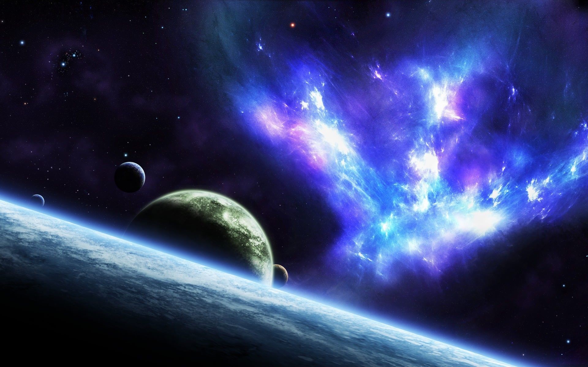 1920x1200 Outer space stars planets nebulae wallpaper
