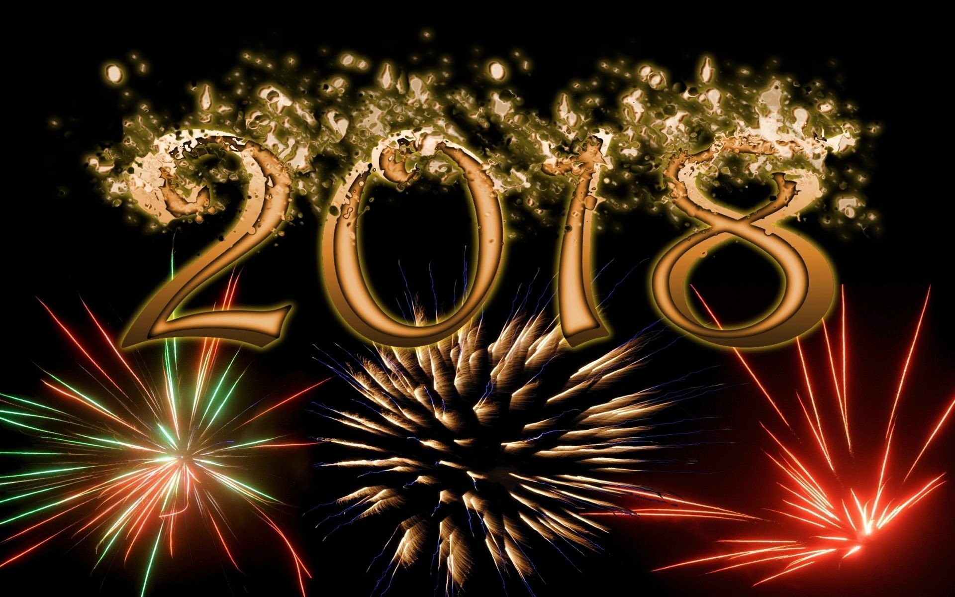 1920x1200 Feiertage - New Year 2018 Feiertage Neujahr Feuerwerk Wallpaper
