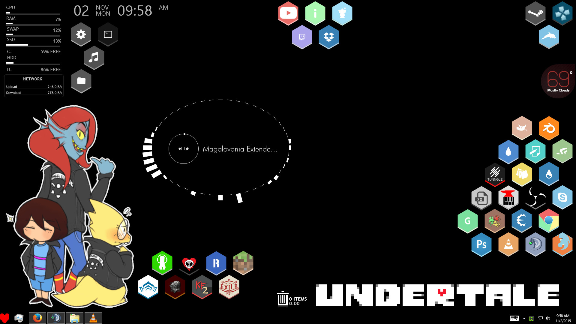 1920x1080 ... made an organized Undertale theme, and couple of Honeycombs for you  fine folks!