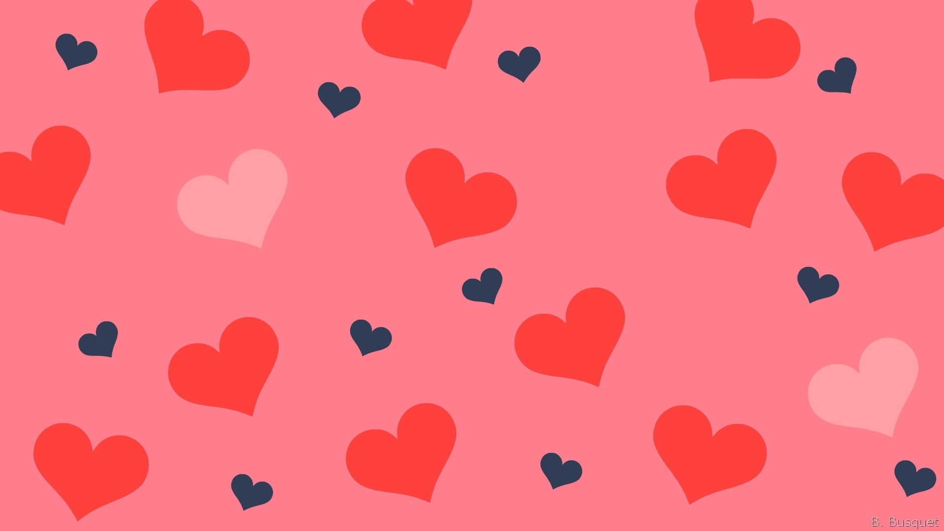 1920x1080 Pink wallpaper with hearts