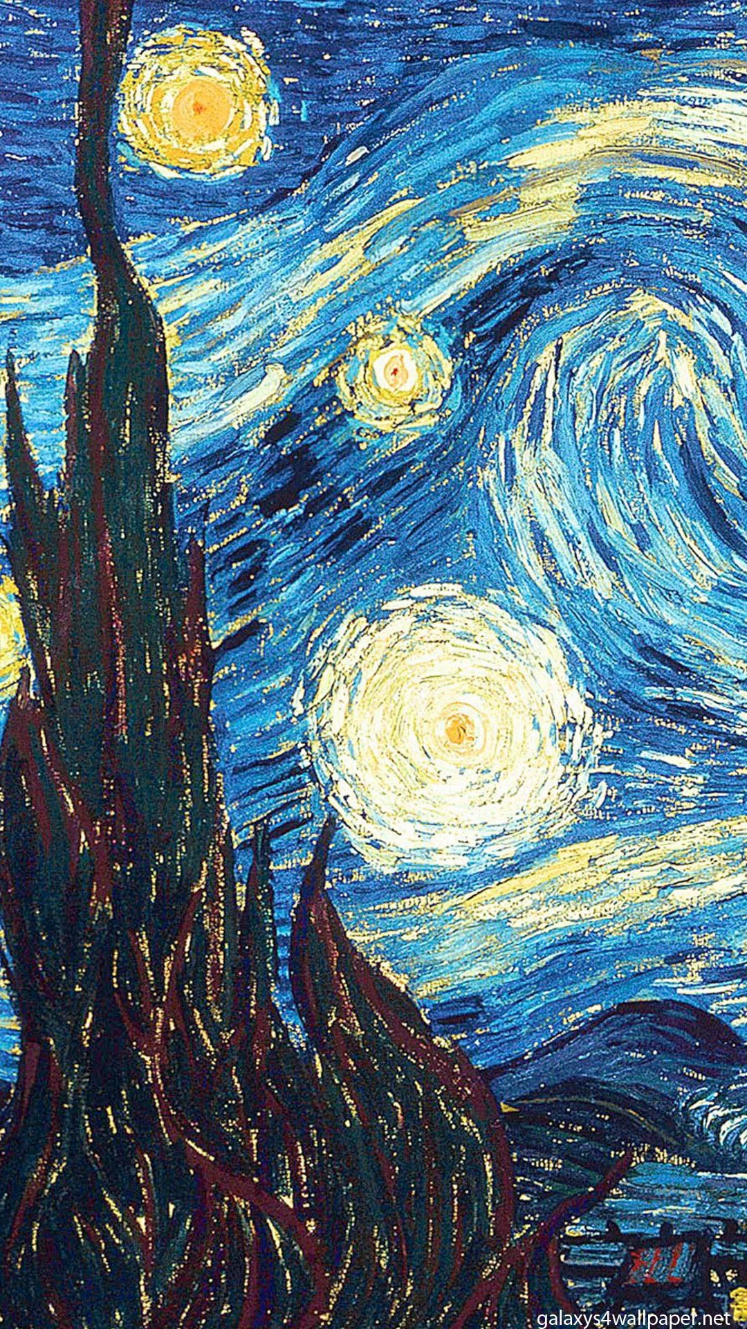 1080x1920 Art The Starry Night Vincent Van Gogh. Iphone BackgroundsWallpaper ...