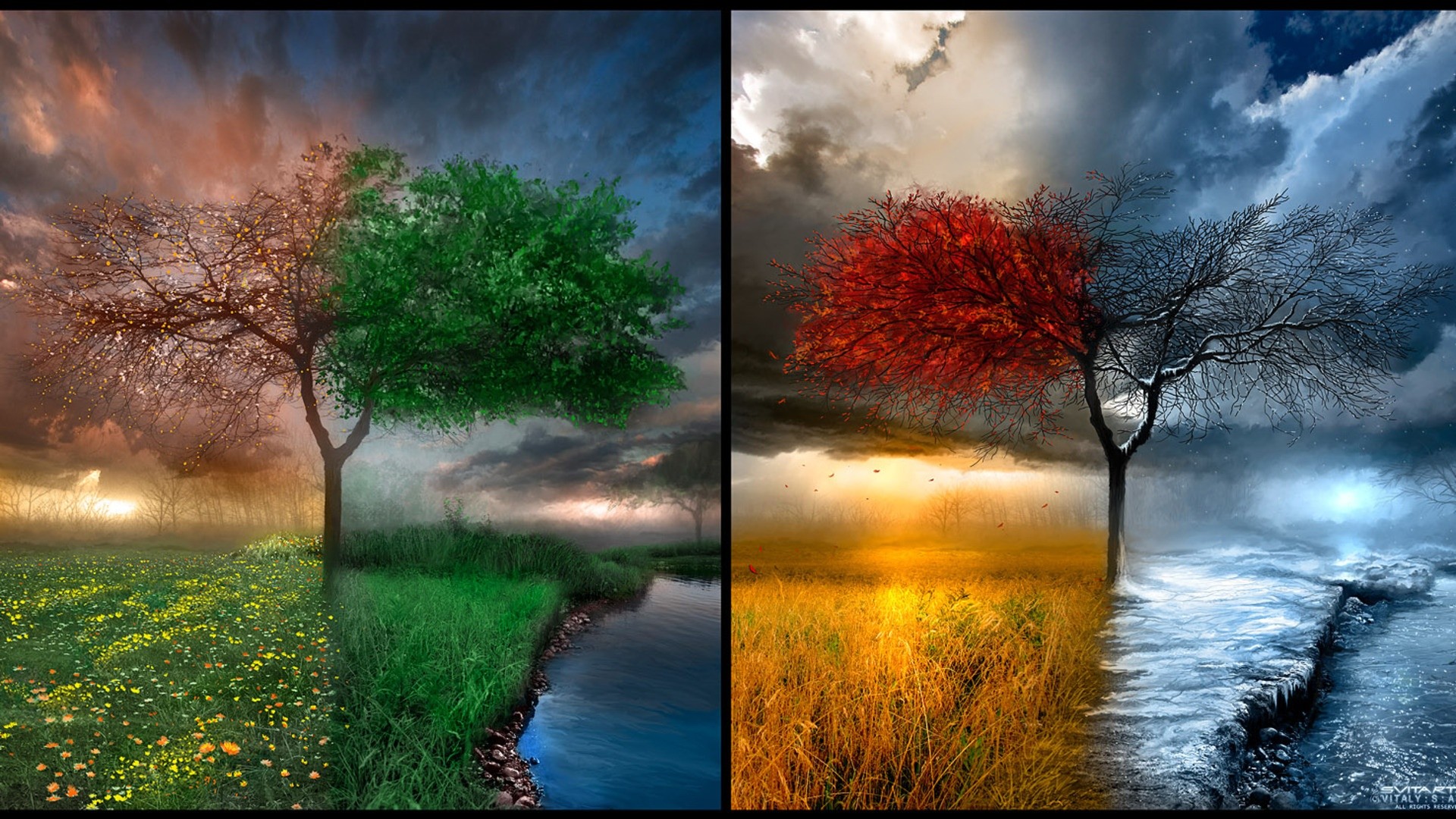 1920x1080 Four Seasons Nature Windows 8 Wallpaper ~ #Windows8 #landscape #Wallpapers