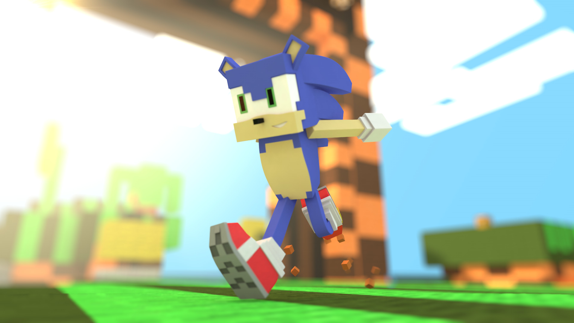1920x1080 ... Sonic In Minecraft! by Carro1001