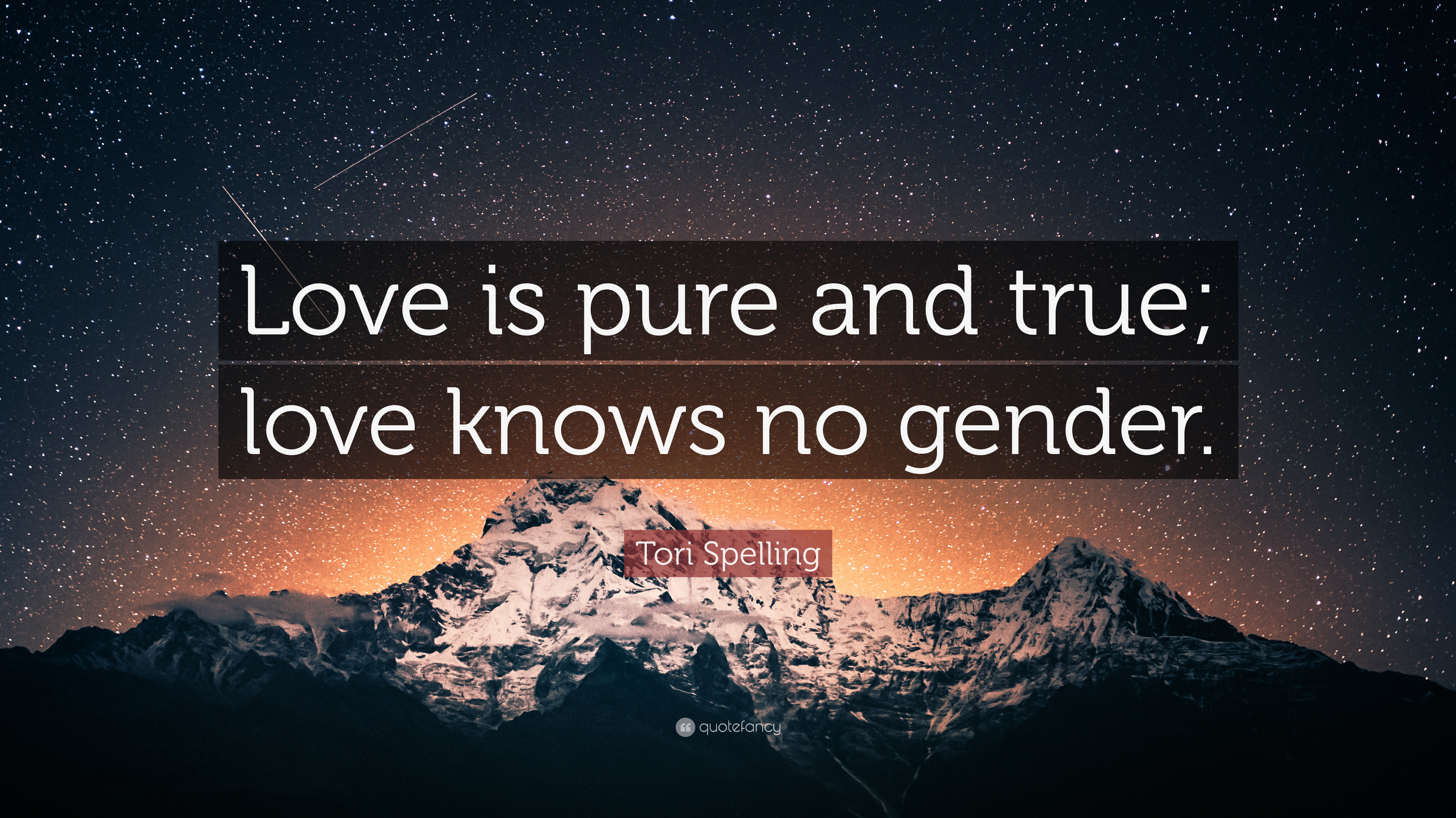 3840x2160 Tori Spelling Quote: “Love is pure and true; love knows no gender.